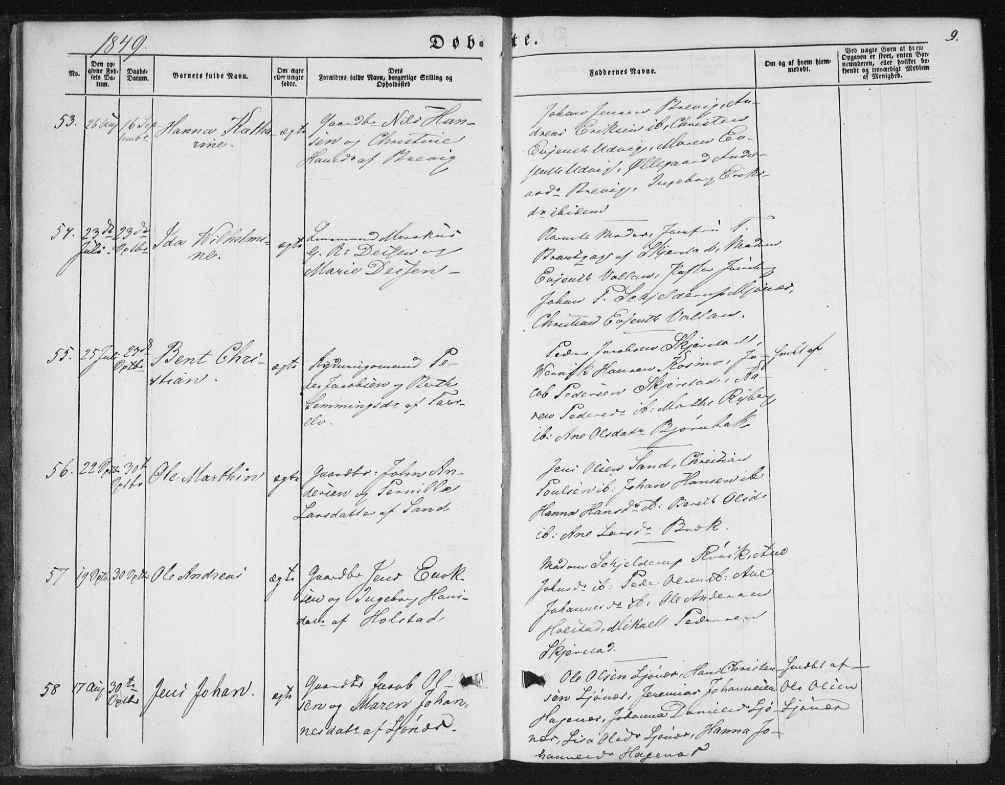 Ministerialprotokoller, klokkerbøker og fødselsregistre - Nordland, AV/SAT-A-1459/852/L0738: Parish register (official) no. 852A08, 1849-1865, p. 9