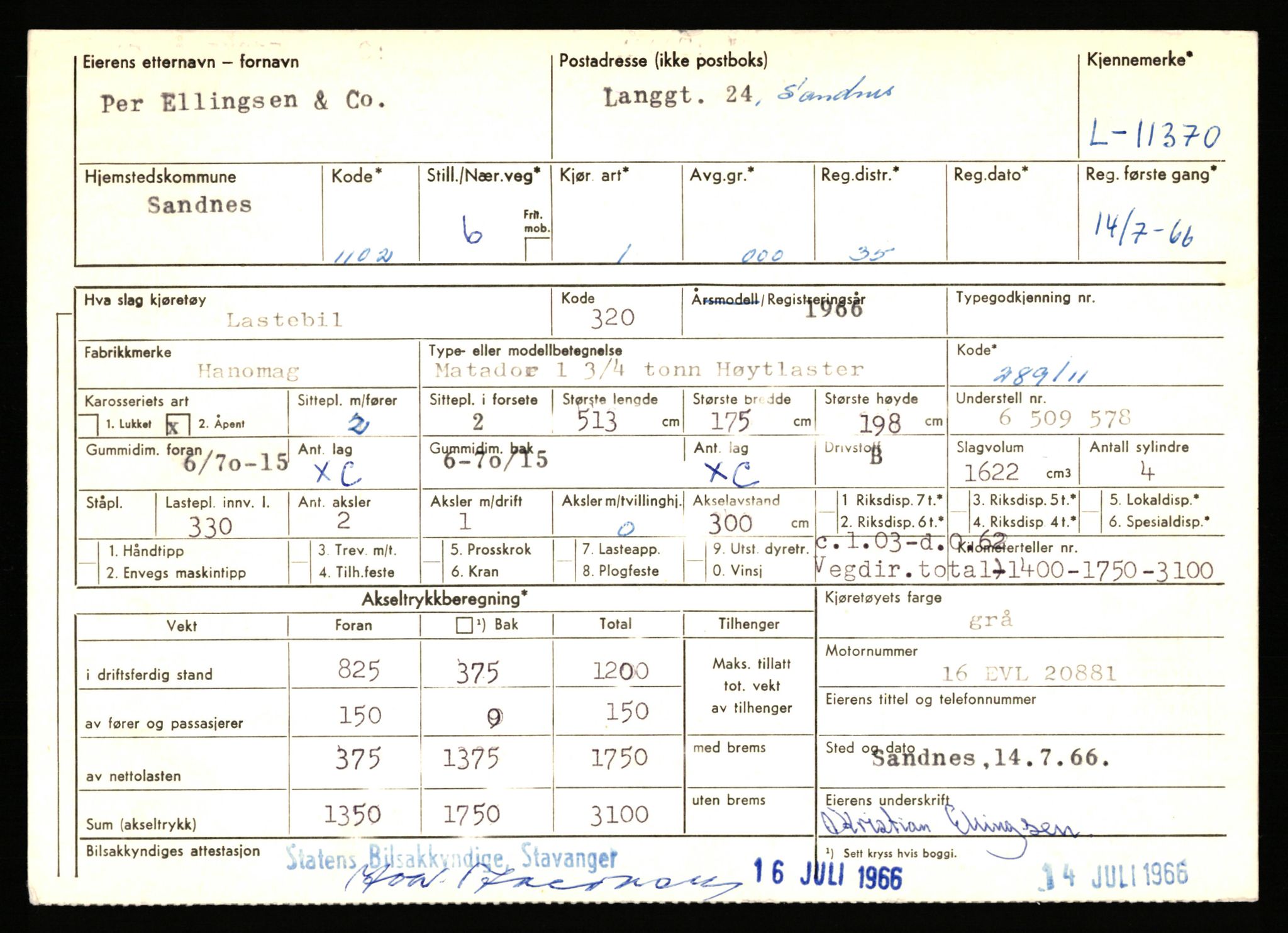 Stavanger trafikkstasjon, AV/SAST-A-101942/0/F/L0020: L-11000 - L-11499, 1930-1971, p. 1621