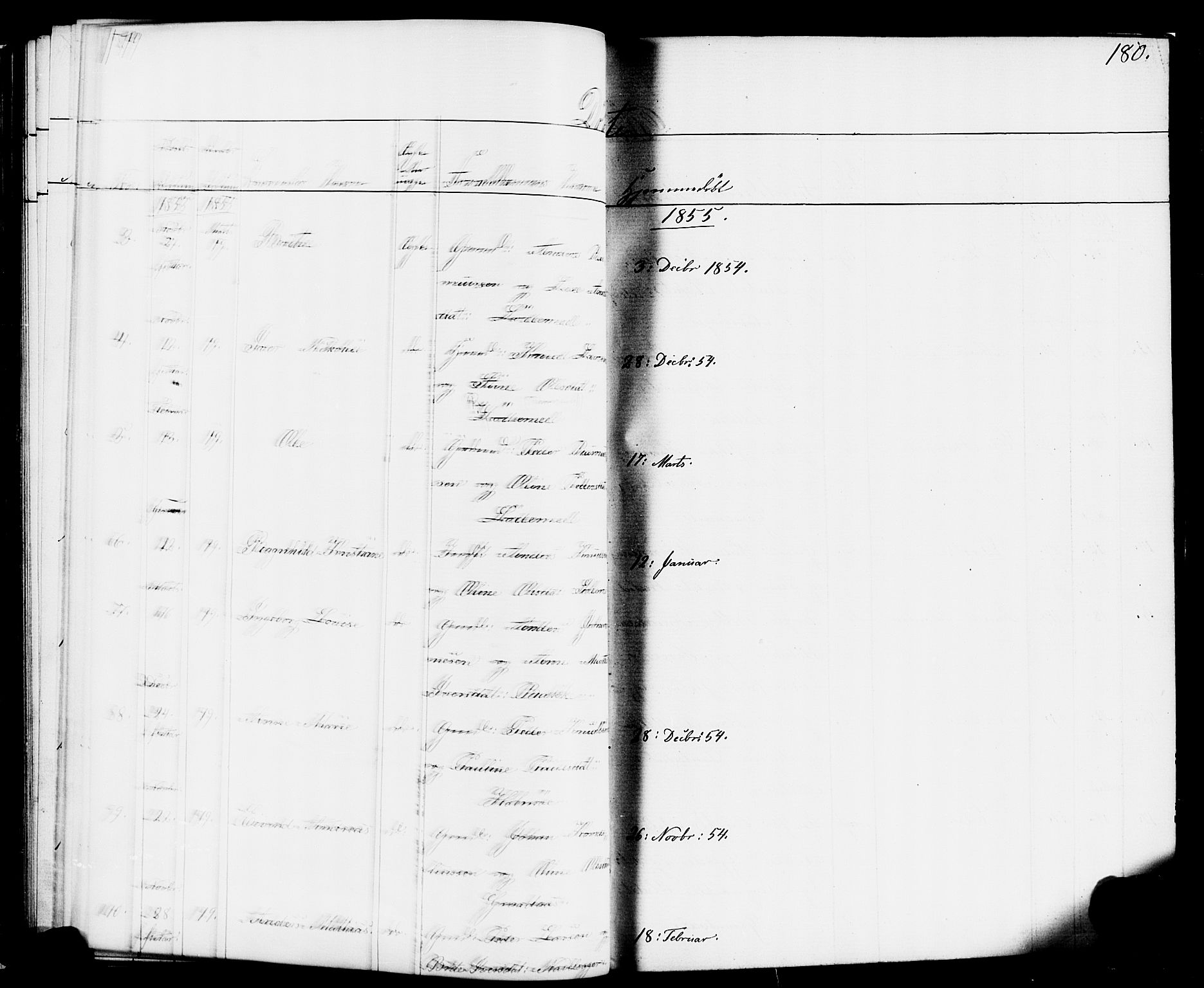 Hornindal sokneprestembete, AV/SAB-A-82401/H/Haa/Haaa/L0001: Parish register (official) no. A 1, 1837-1866, p. 180-181