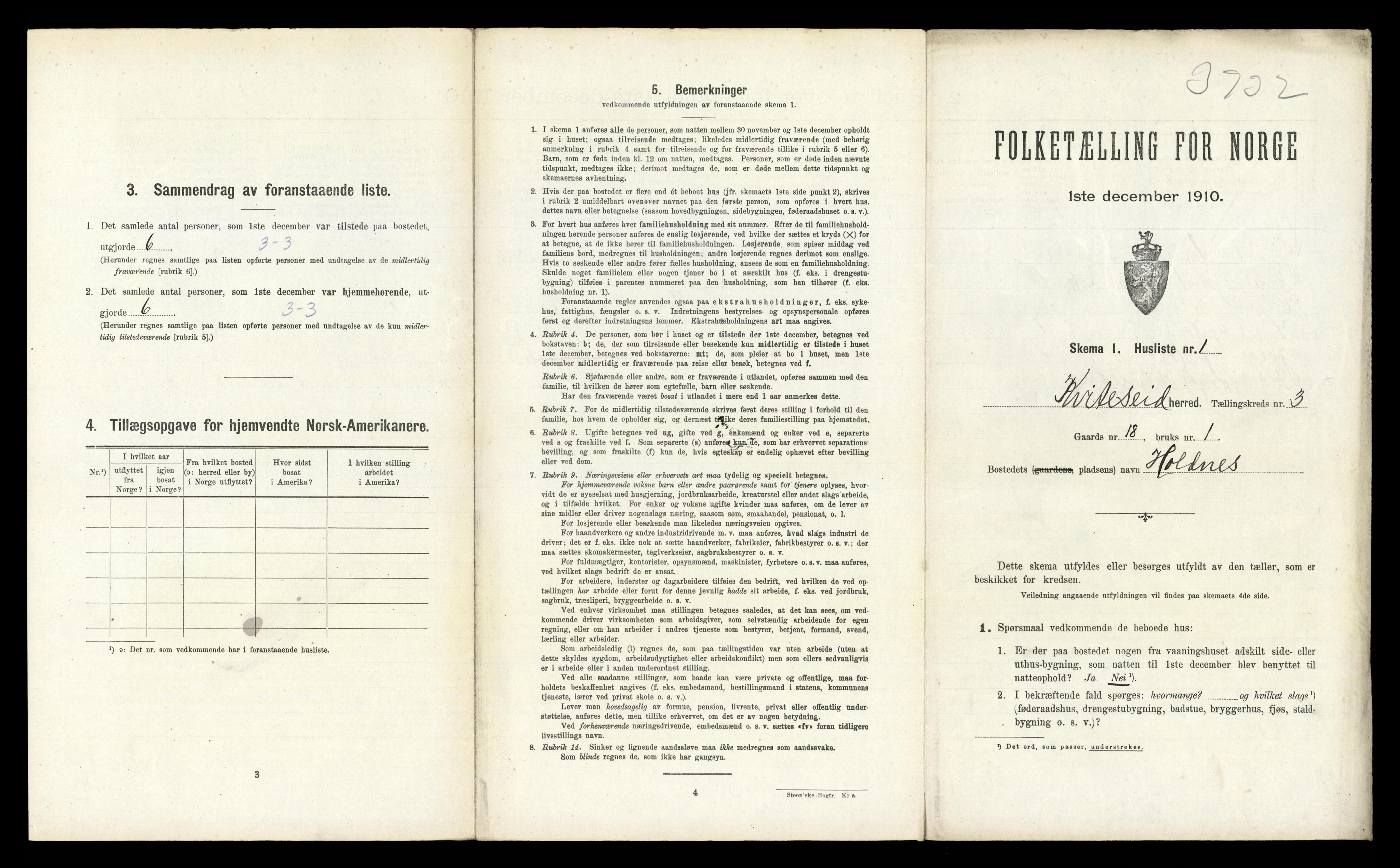 RA, 1910 census for Kviteseid, 1910, p. 292