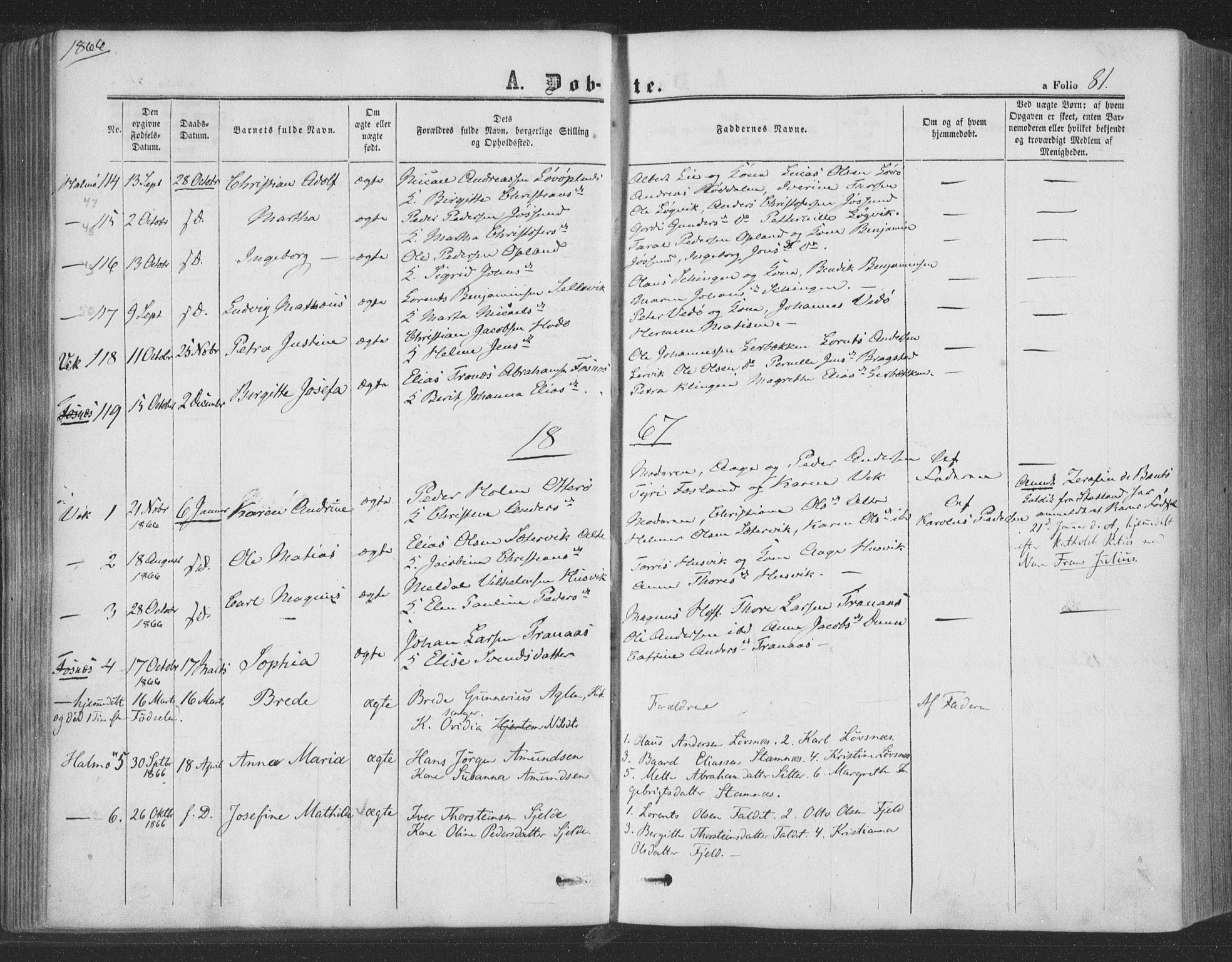 Ministerialprotokoller, klokkerbøker og fødselsregistre - Nord-Trøndelag, SAT/A-1458/773/L0615: Parish register (official) no. 773A06, 1857-1870, p. 81