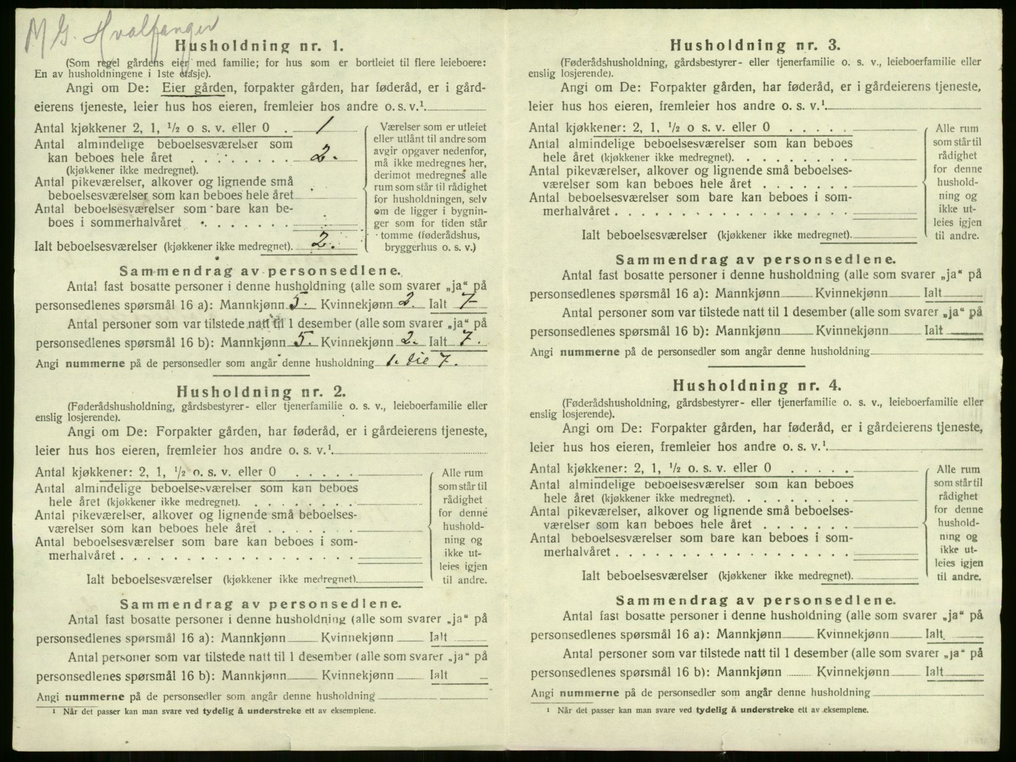 SAKO, 1920 census for Botne, 1920, p. 853