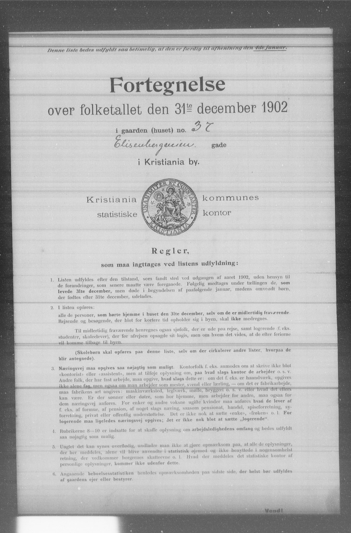 OBA, Municipal Census 1902 for Kristiania, 1902, p. 3854