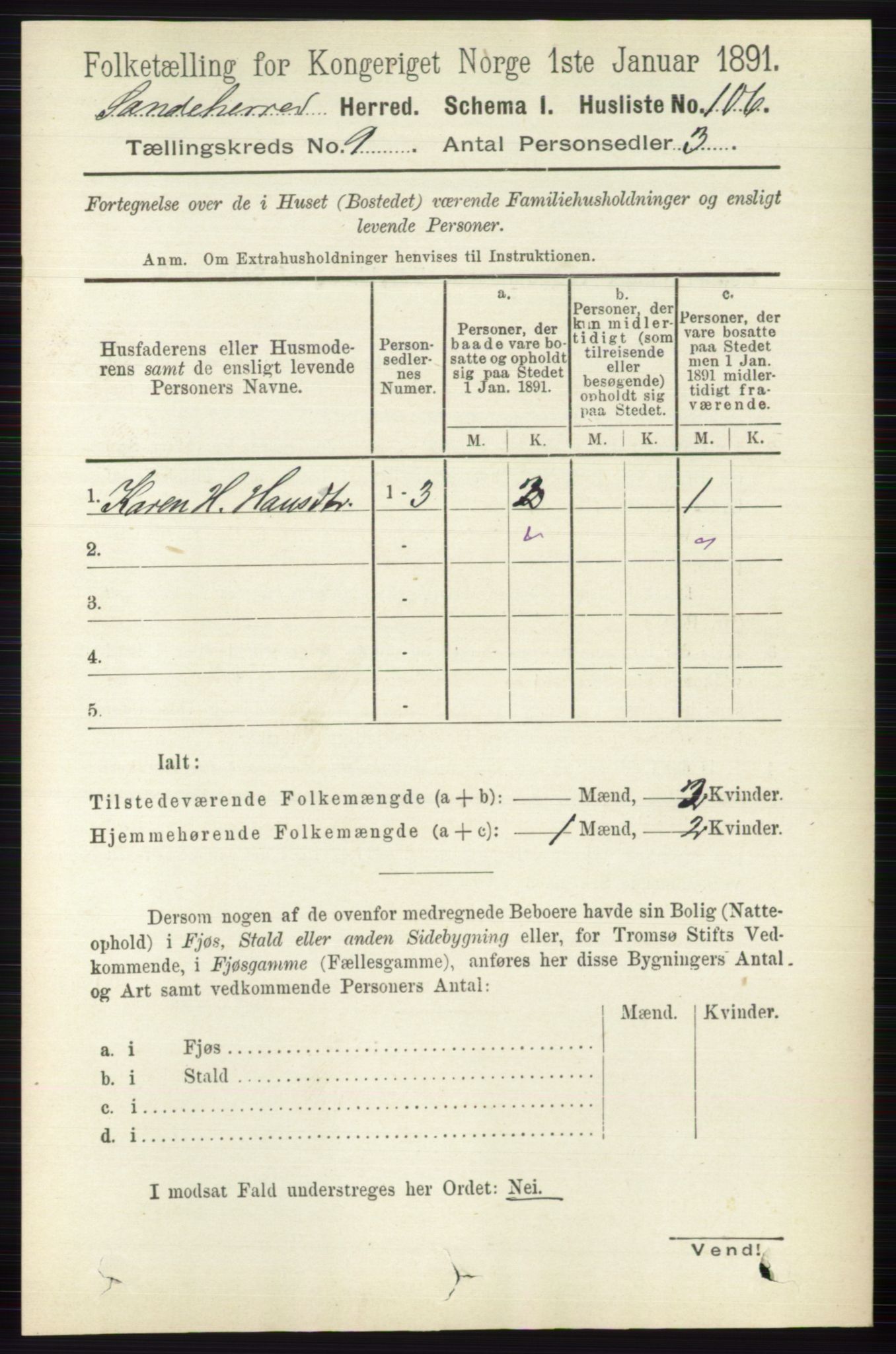 RA, 1891 census for 0724 Sandeherred, 1891, p. 5537