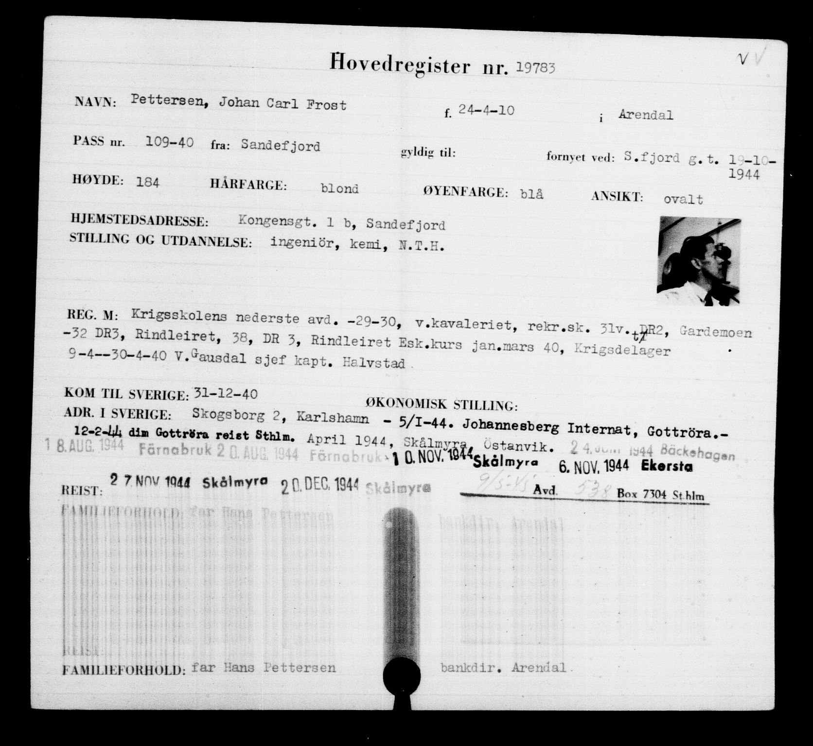 Den Kgl. Norske Legasjons Flyktningskontor, AV/RA-S-6753/V/Va/L0009: Kjesäterkartoteket.  Flyktningenr. 18502-22048, 1940-1945, p. 1438