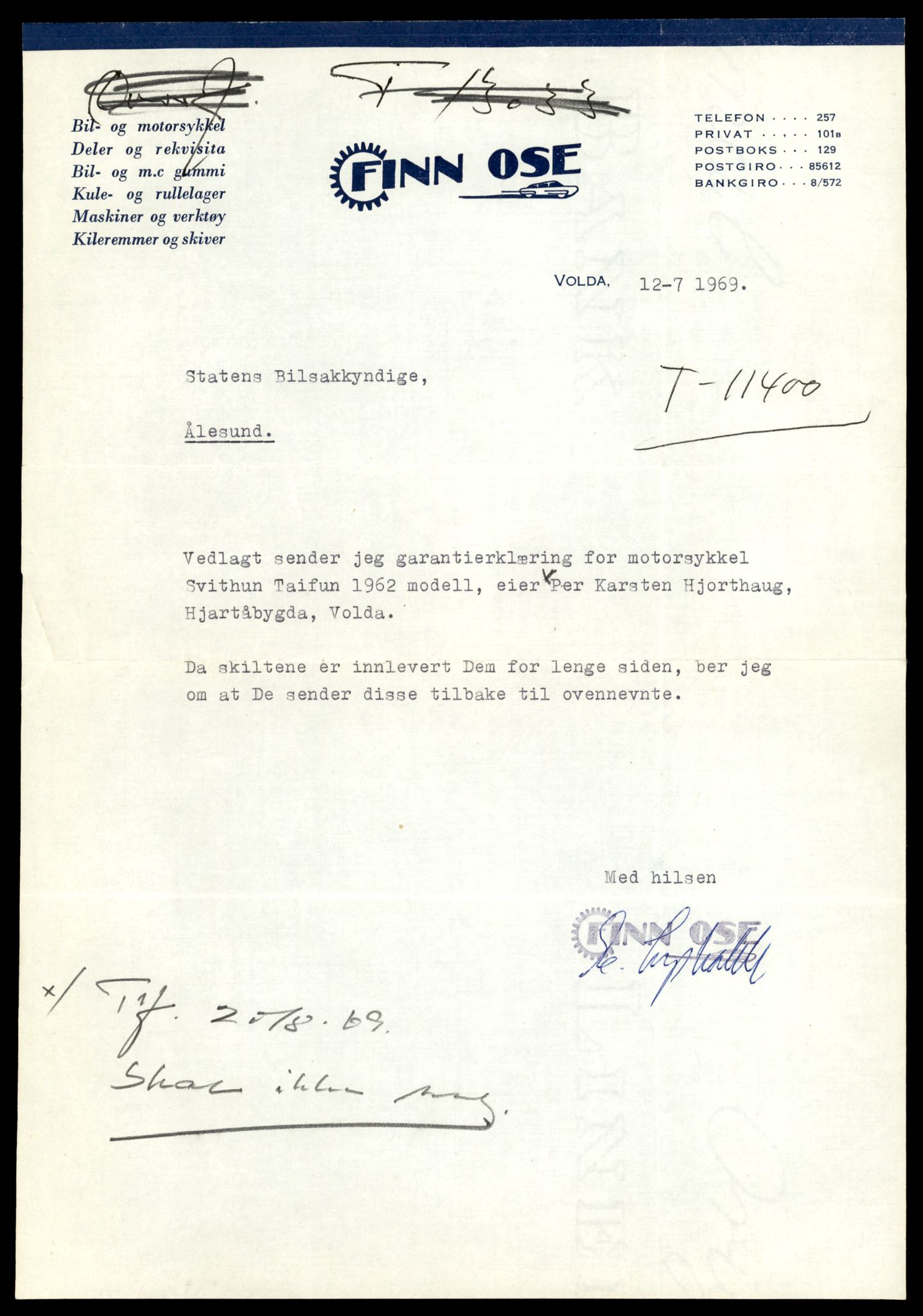 Møre og Romsdal vegkontor - Ålesund trafikkstasjon, SAT/A-4099/F/Fe/L0028: Registreringskort for kjøretøy T 11290 - T 11429, 1927-1998, p. 2463