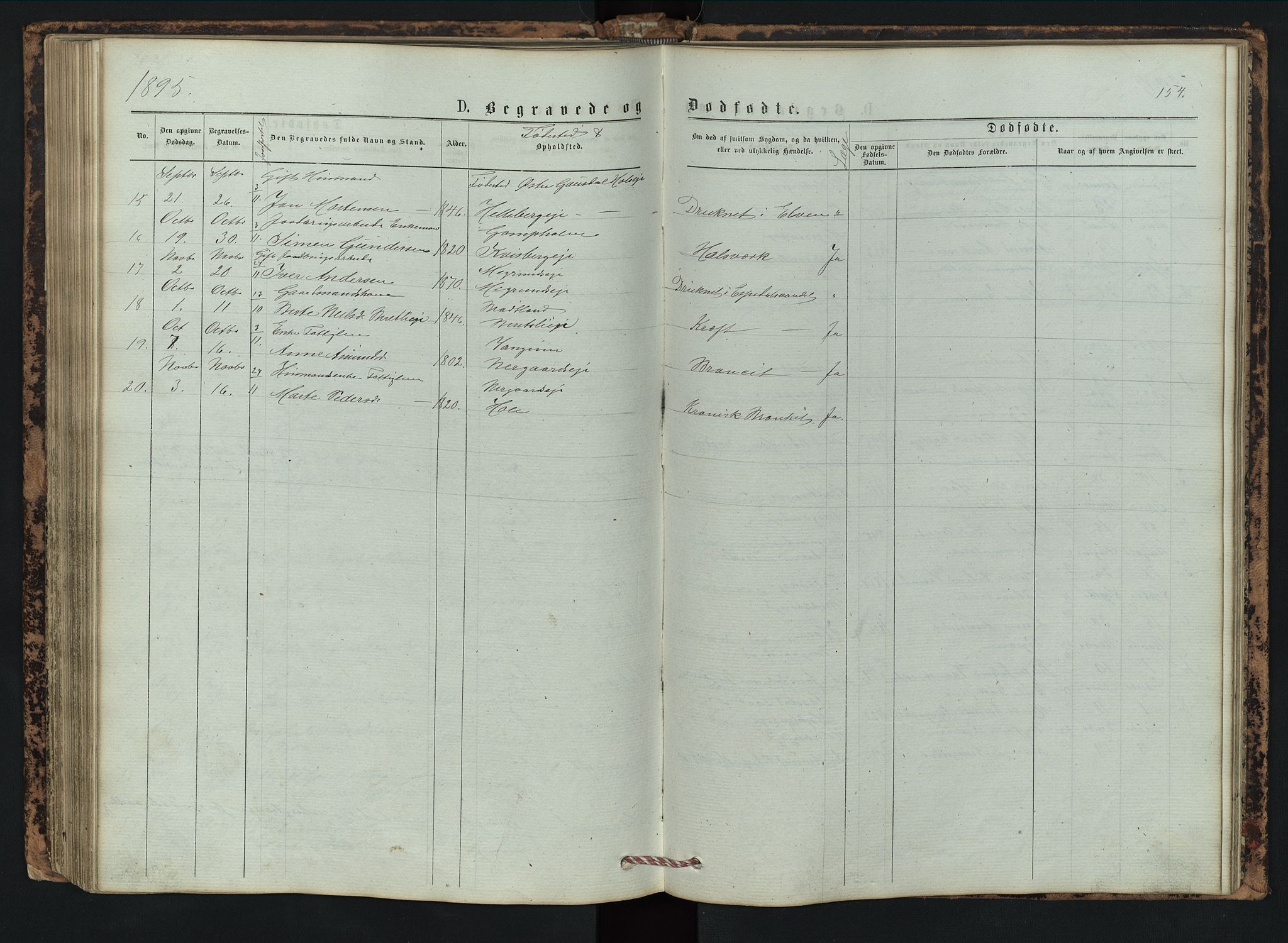 Vestre Gausdal prestekontor, SAH/PREST-094/H/Ha/Hab/L0002: Parish register (copy) no. 2, 1874-1897, p. 154