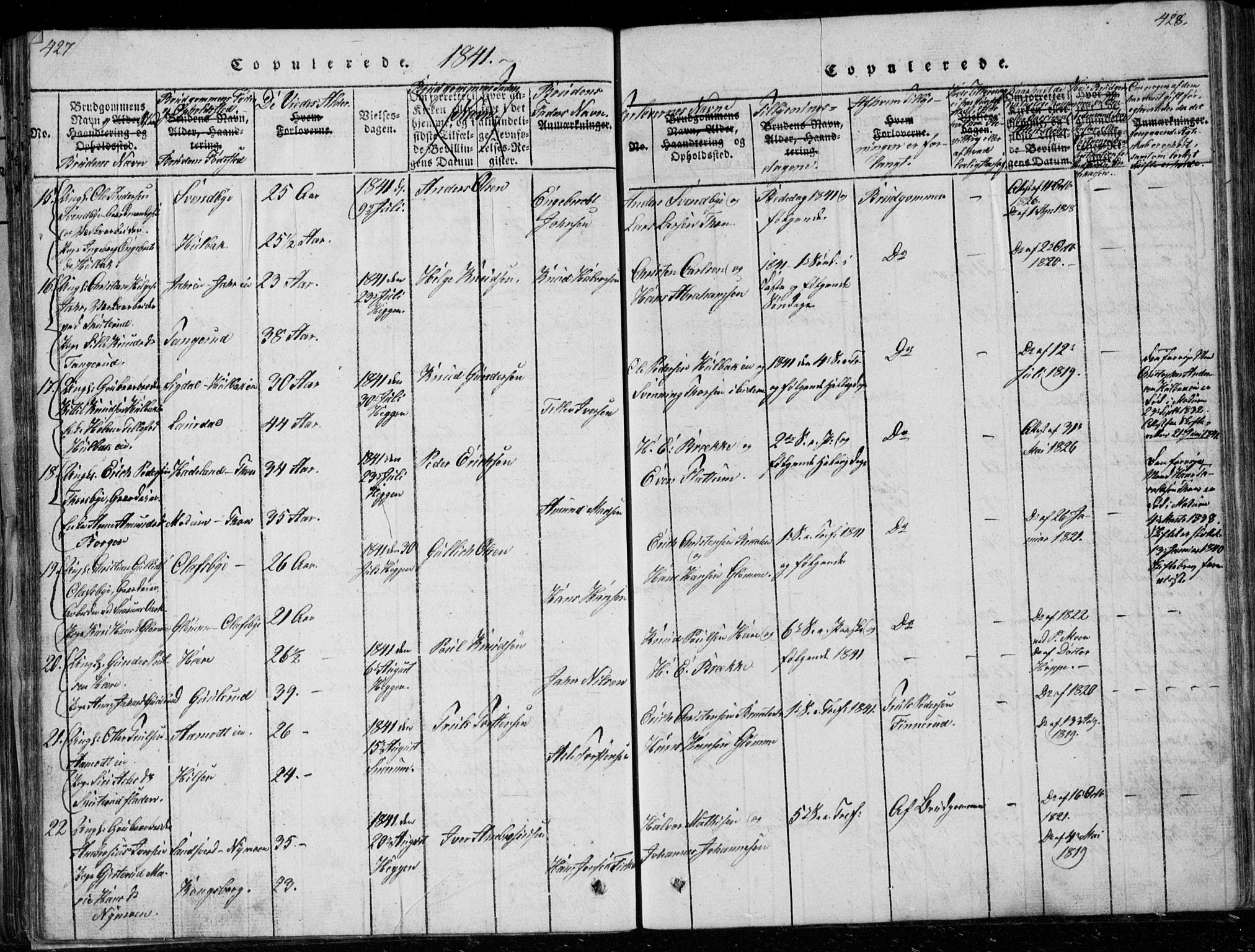 Modum kirkebøker, AV/SAKO-A-234/G/Ga/L0003: Parish register (copy) no. I 3, 1832-1842, p. 427-428