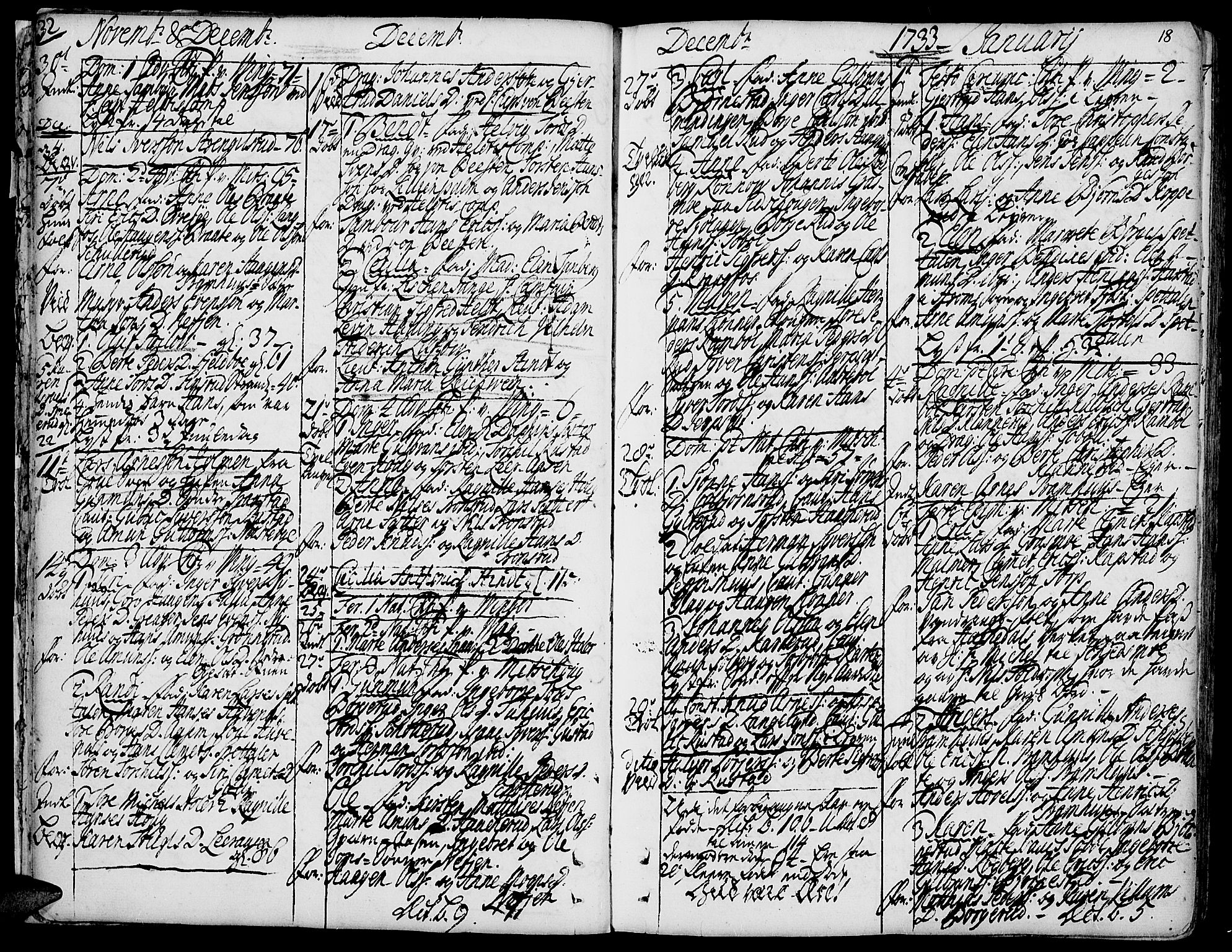 Vinger prestekontor, AV/SAH-PREST-024/H/Ha/Haa/L0002: Parish register (official) no. 2, 1730-1751, p. 18