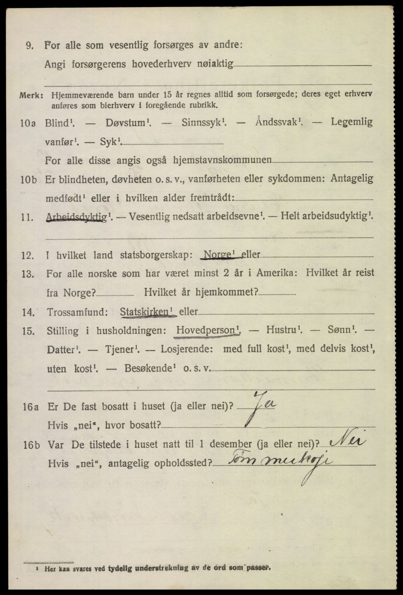SAH, 1920 census for Trysil, 1920, p. 7518