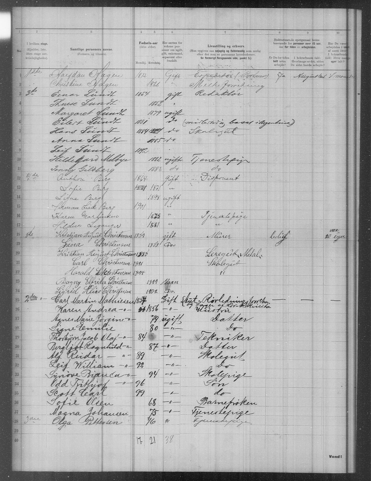 OBA, Municipal Census 1902 for Kristiania, 1902, p. 12474