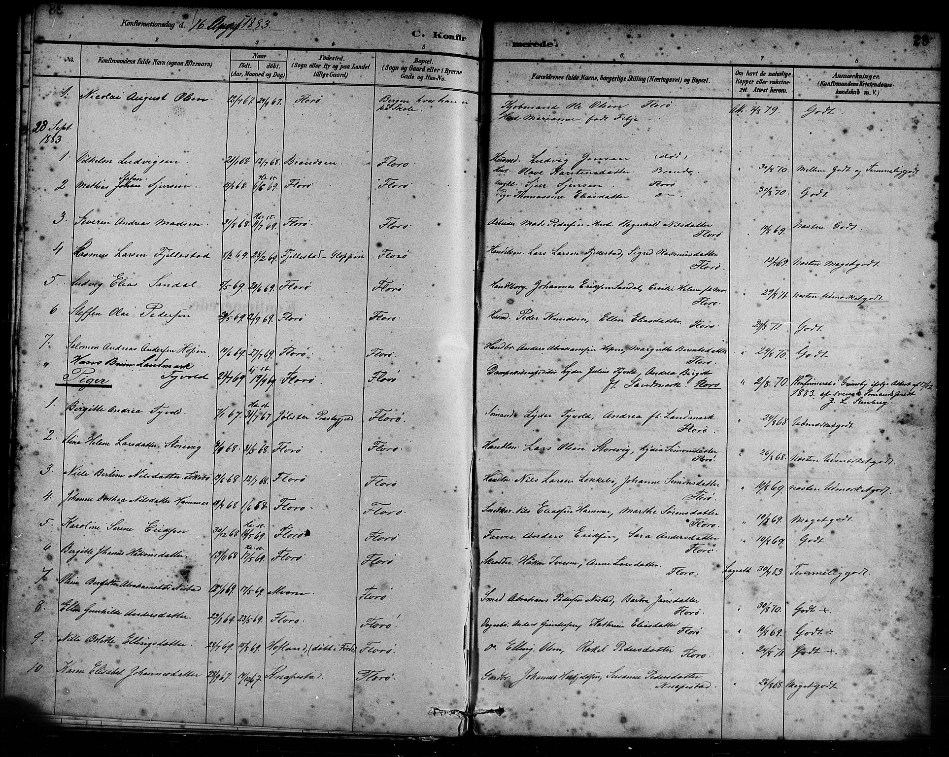 Kinn sokneprestembete, AV/SAB-A-80801/H/Haa/Haac/L0001: Parish register (official) no. C 1, 1883-1894, p. 29