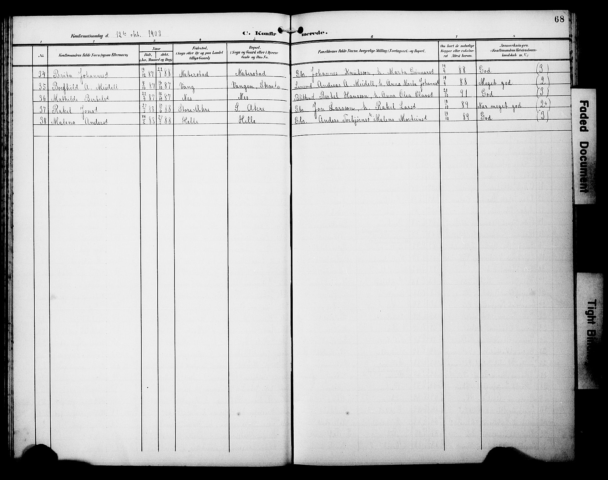 Kvinnherad sokneprestembete, SAB/A-76401/H/Hab: Parish register (copy) no. A 2A, 1901-1911, p. 68