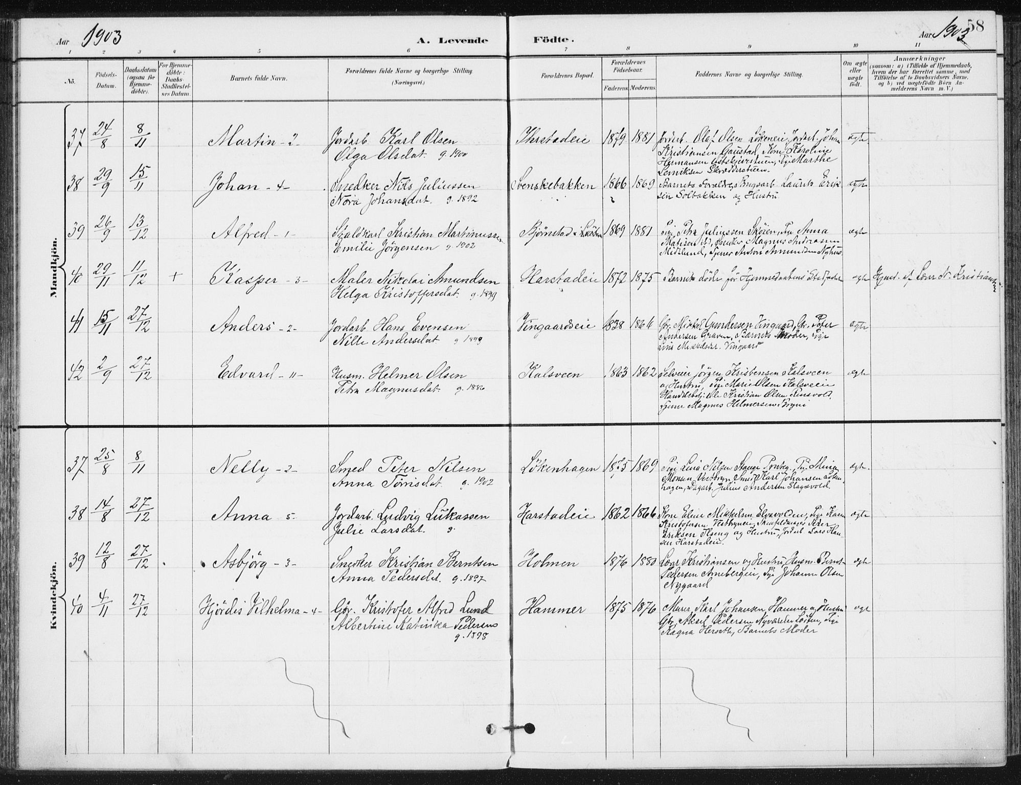 Romedal prestekontor, SAH/PREST-004/K/L0011: Parish register (official) no. 11, 1896-1912, p. 58