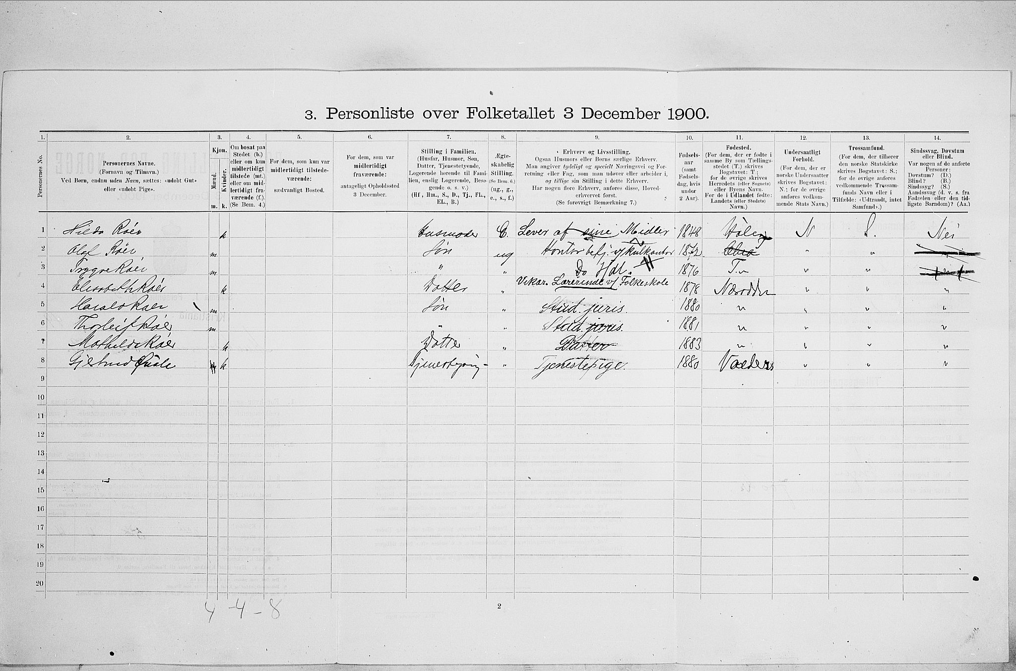 SAO, 1900 census for Kristiania, 1900, p. 61319