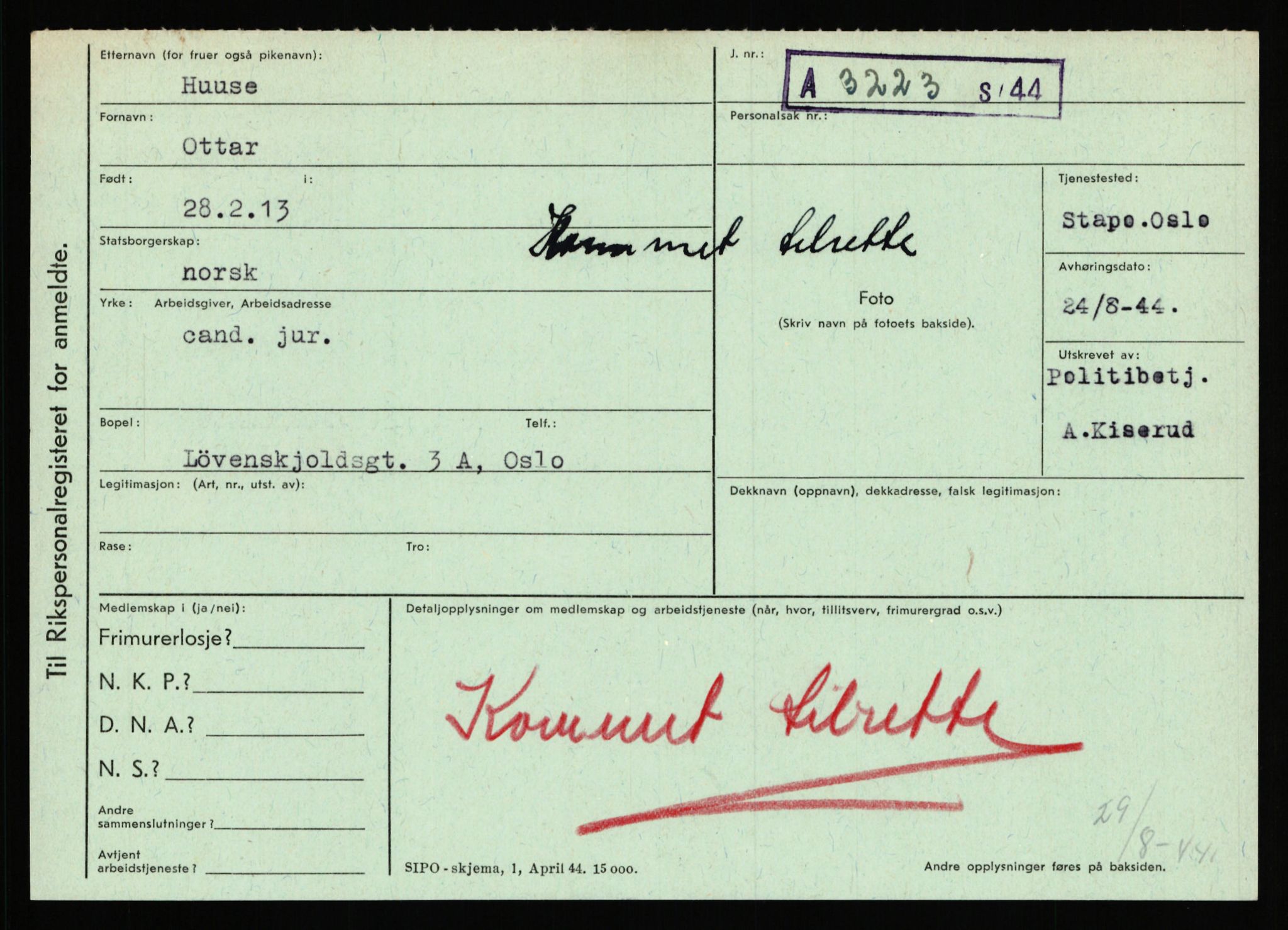 Statspolitiet - Hovedkontoret / Osloavdelingen, AV/RA-S-1329/C/Ca/L0007: Hol - Joelsen, 1943-1945, p. 1469