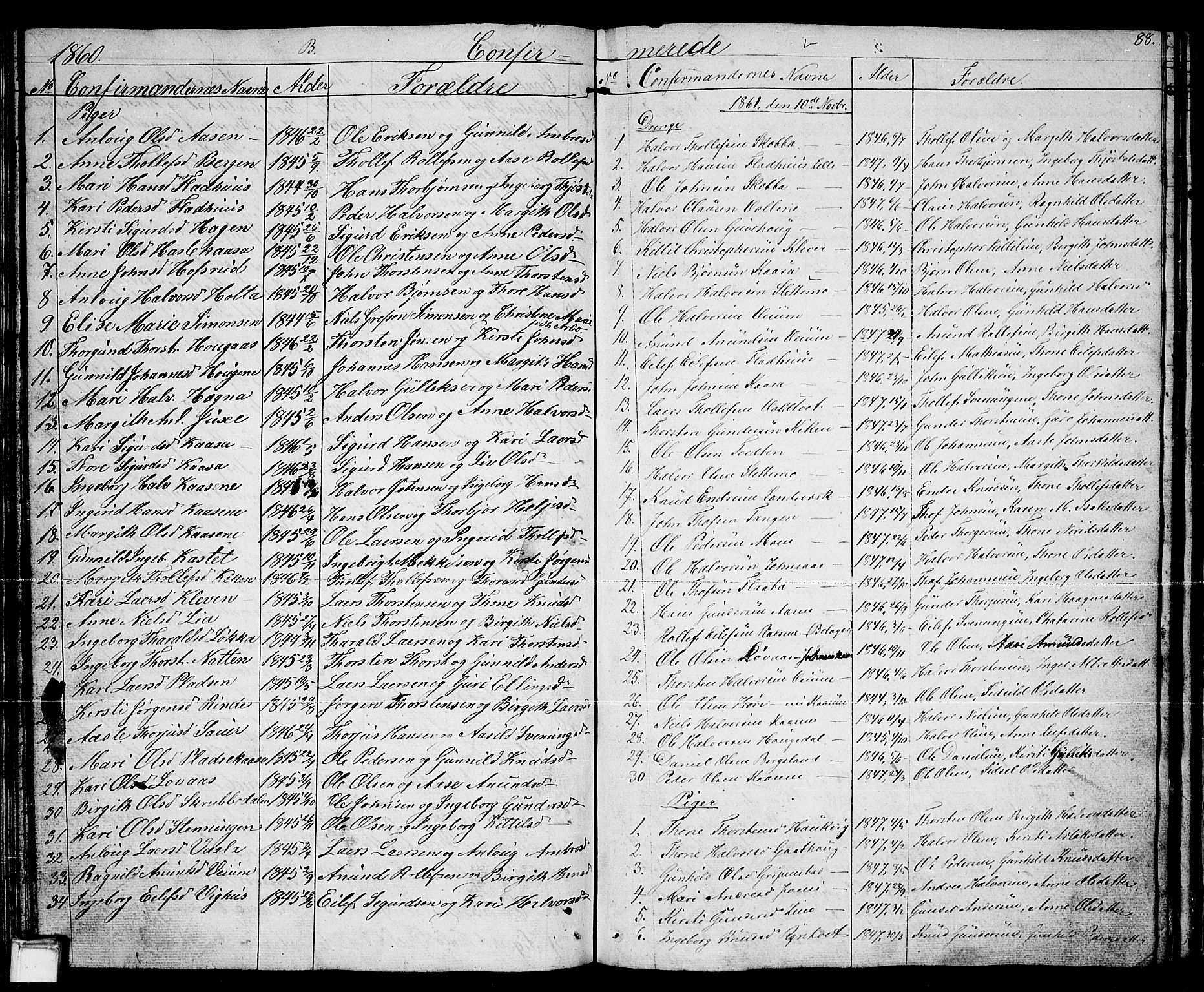 Sauherad kirkebøker, AV/SAKO-A-298/G/Ga/L0002: Parish register (copy) no. I 2, 1842-1866, p. 88