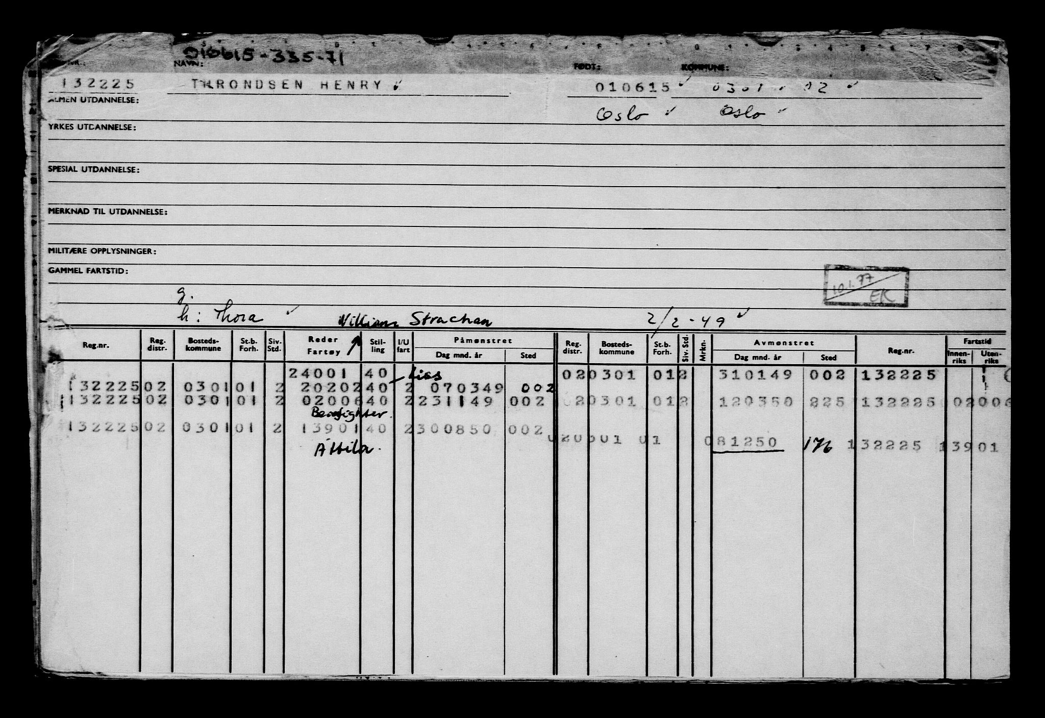 Direktoratet for sjømenn, AV/RA-S-3545/G/Gb/L0130: Hovedkort, 1915, p. 261