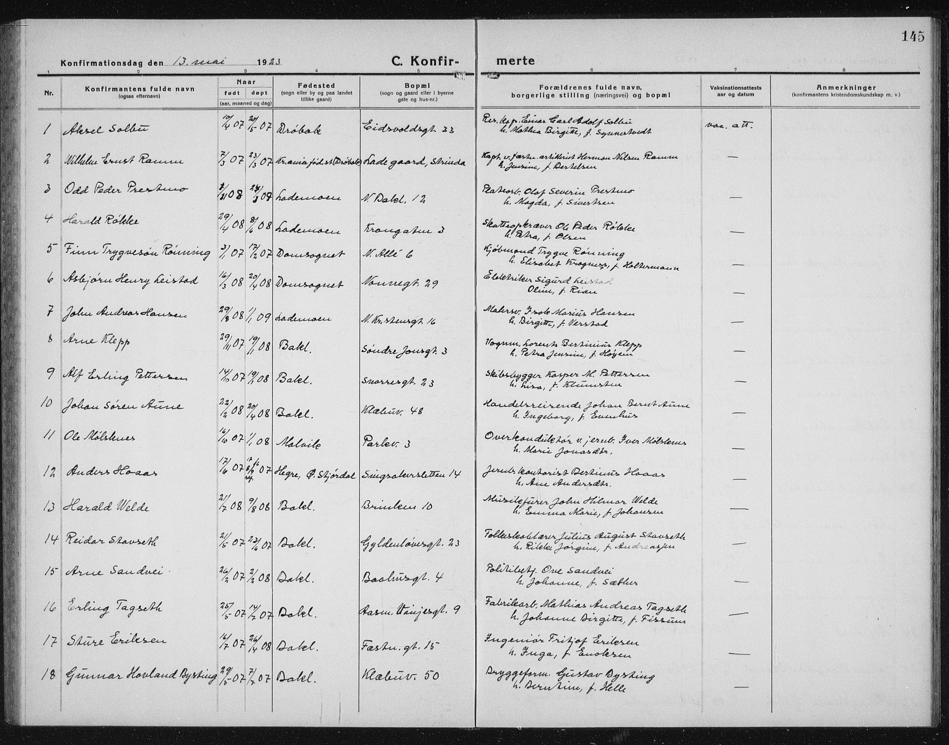 Ministerialprotokoller, klokkerbøker og fødselsregistre - Sør-Trøndelag, SAT/A-1456/604/L0227: Parish register (copy) no. 604C10, 1923-1942, p. 145
