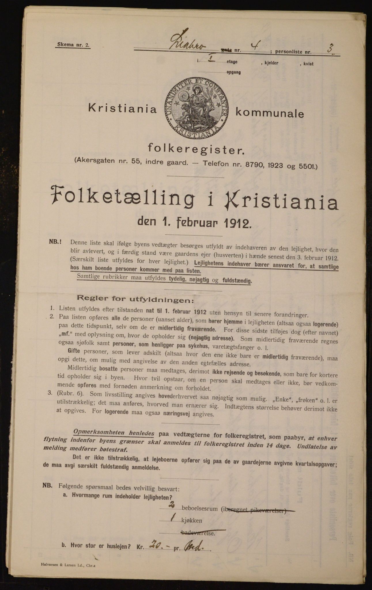 OBA, Municipal Census 1912 for Kristiania, 1912, p. 58155