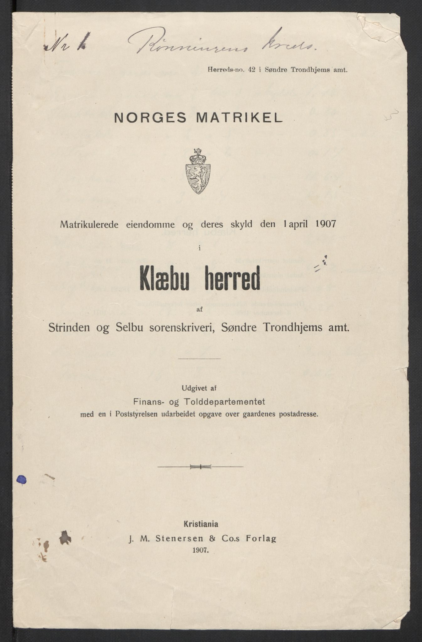 SAT, 1920 census for Klæbu, 1920, p. 3