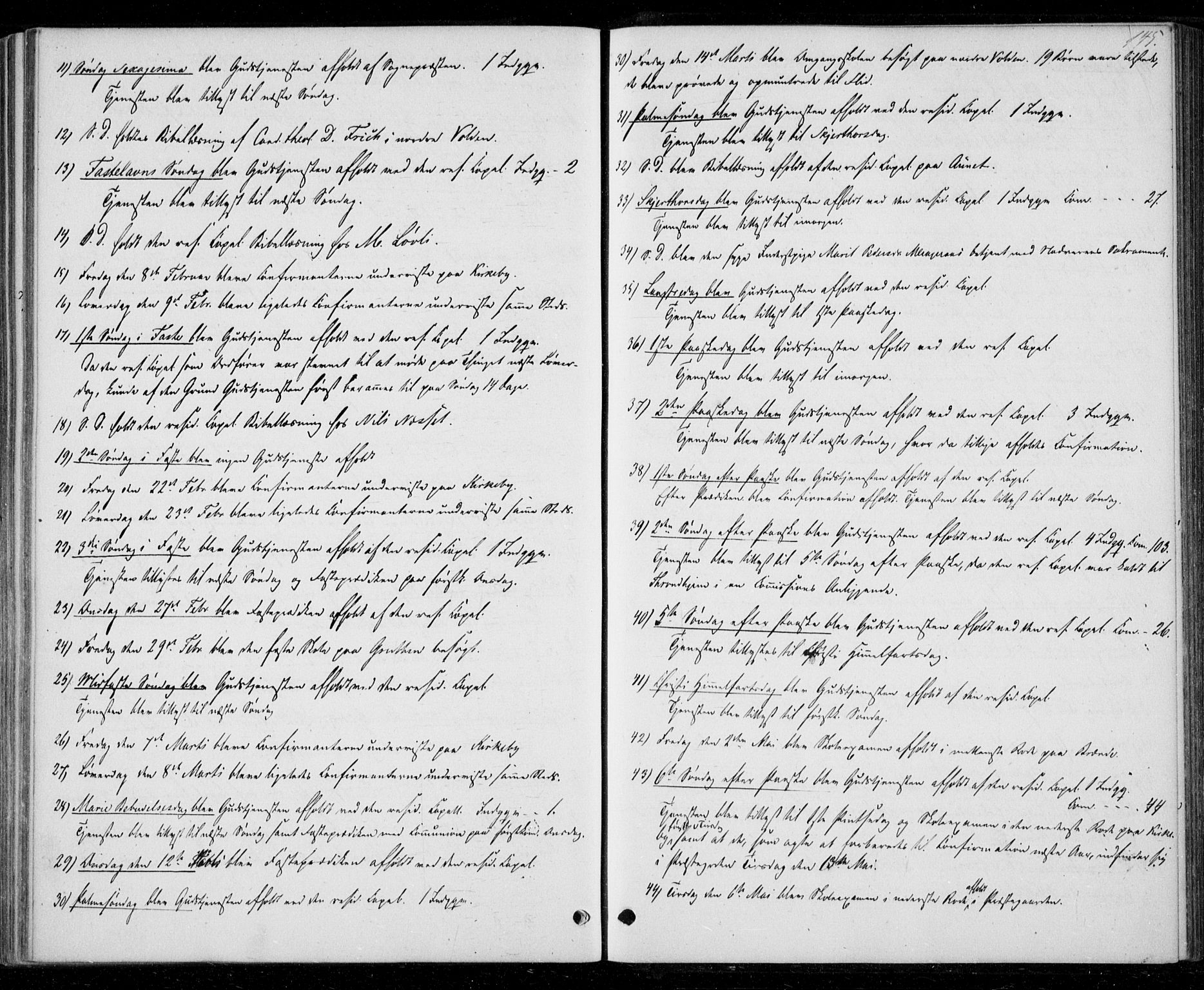 Ministerialprotokoller, klokkerbøker og fødselsregistre - Nord-Trøndelag, AV/SAT-A-1458/706/L0040: Parish register (official) no. 706A01, 1850-1861, p. 145