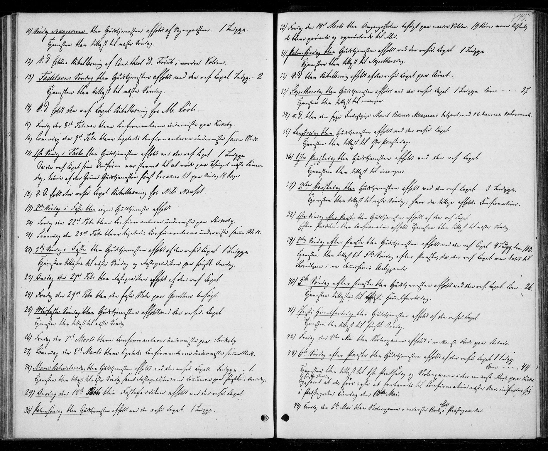 Ministerialprotokoller, klokkerbøker og fødselsregistre - Nord-Trøndelag, SAT/A-1458/706/L0040: Parish register (official) no. 706A01, 1850-1861, p. 145