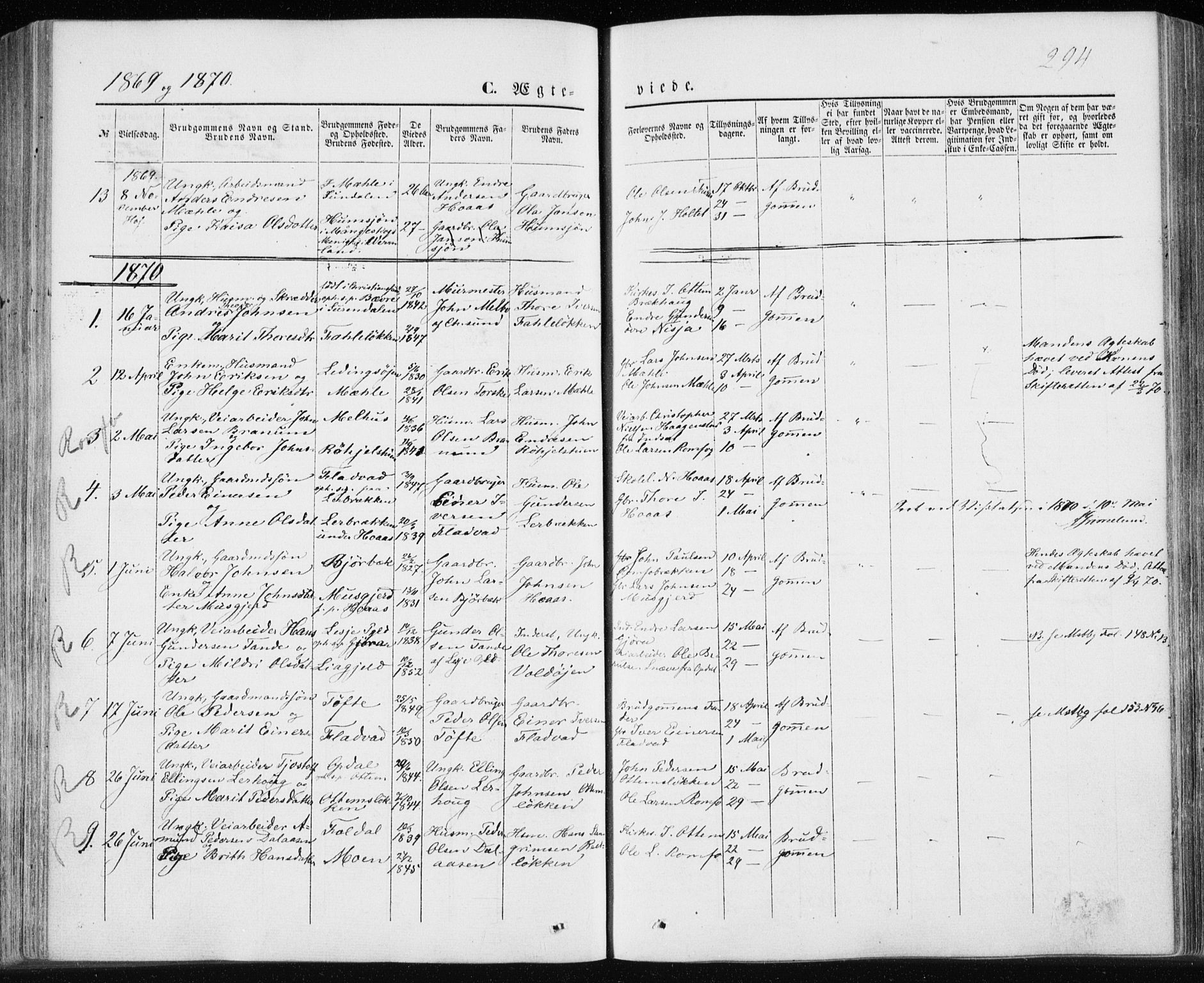 Ministerialprotokoller, klokkerbøker og fødselsregistre - Møre og Romsdal, AV/SAT-A-1454/590/L1013: Parish register (official) no. 590A05, 1847-1877, p. 294