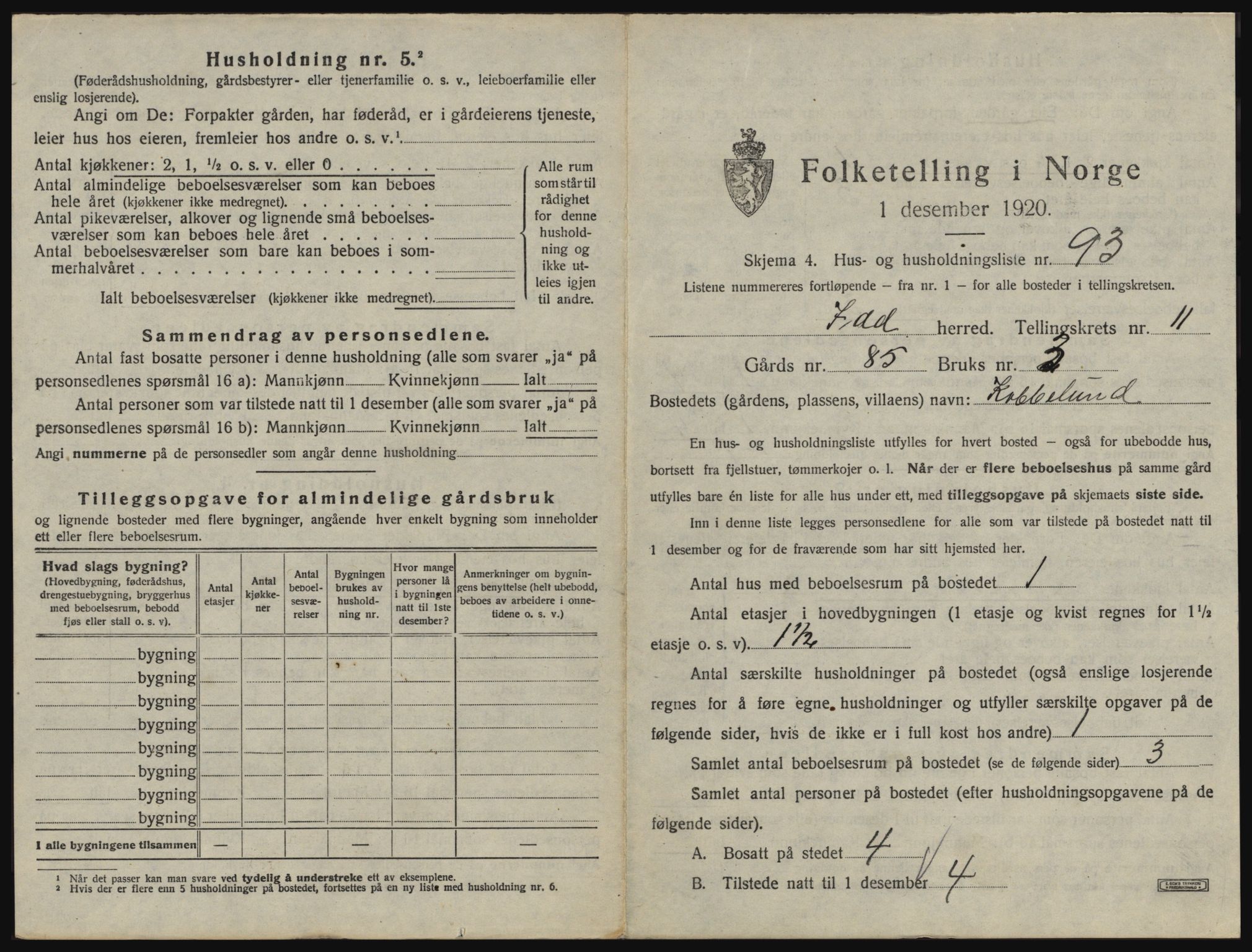 SAO, 1920 census for Idd, 1920, p. 1600