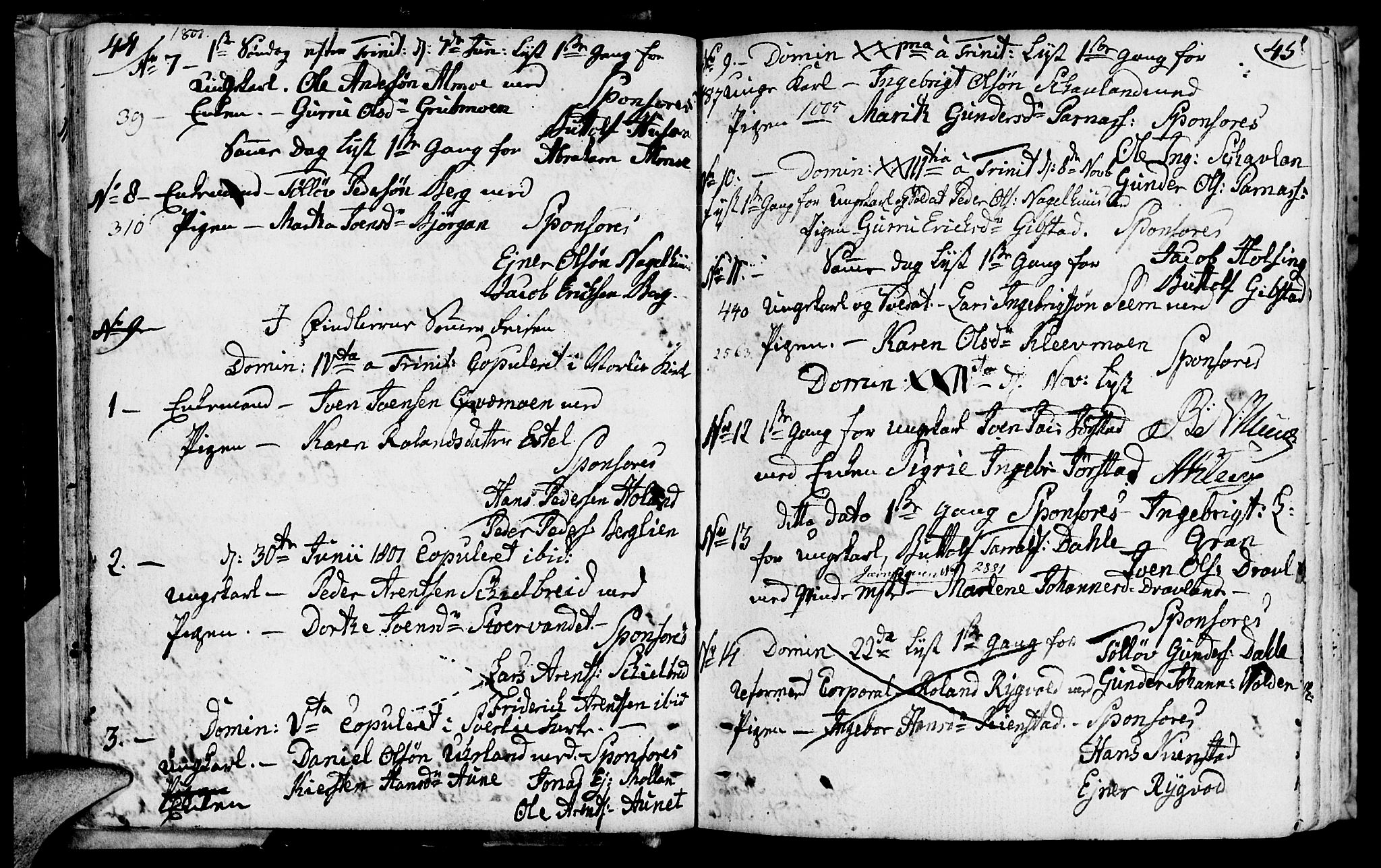 Ministerialprotokoller, klokkerbøker og fødselsregistre - Nord-Trøndelag, SAT/A-1458/749/L0468: Parish register (official) no. 749A02, 1787-1817, p. 44-45