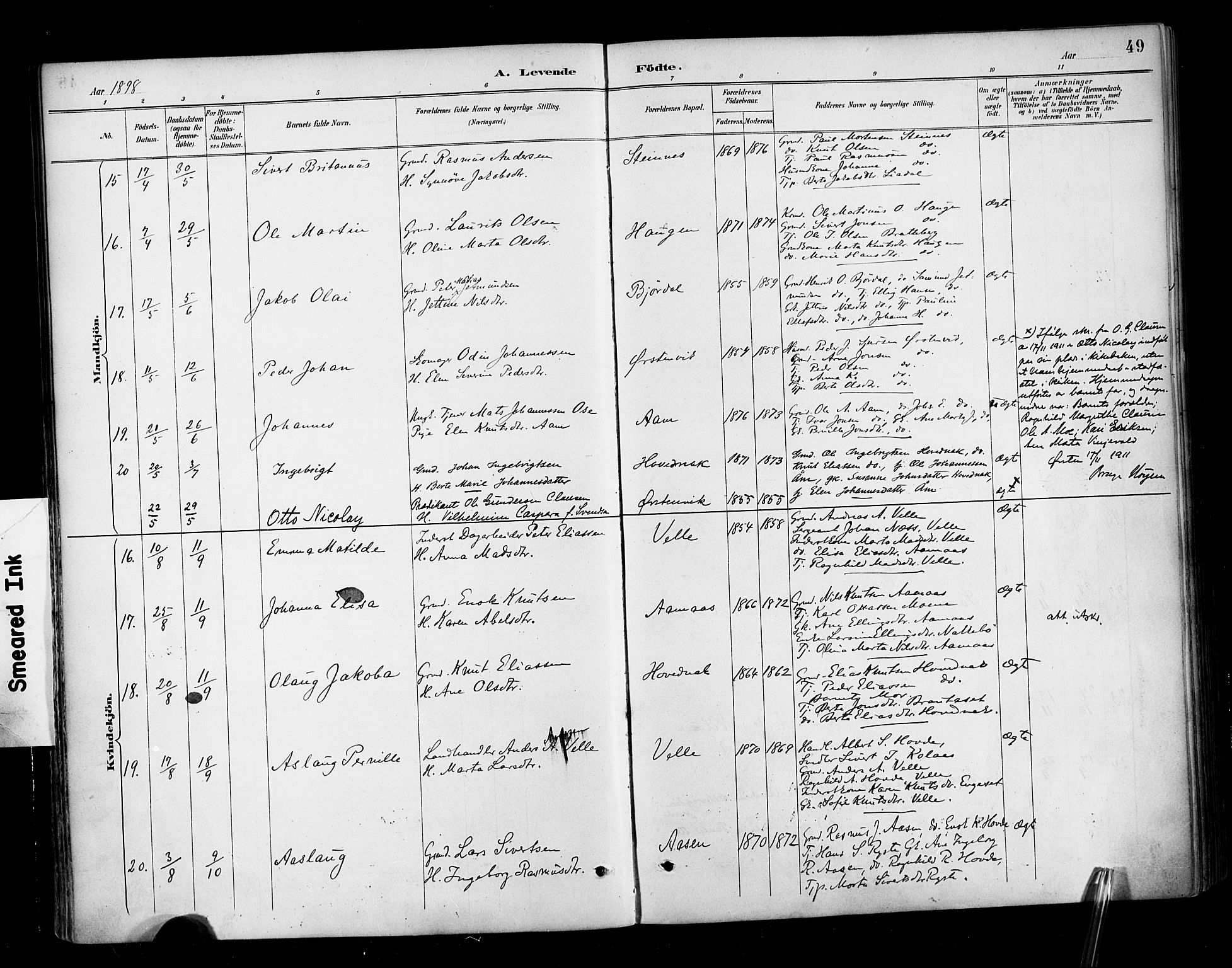 Ministerialprotokoller, klokkerbøker og fødselsregistre - Møre og Romsdal, AV/SAT-A-1454/513/L0177: Parish register (official) no. 513A04, 1890-1906, p. 49