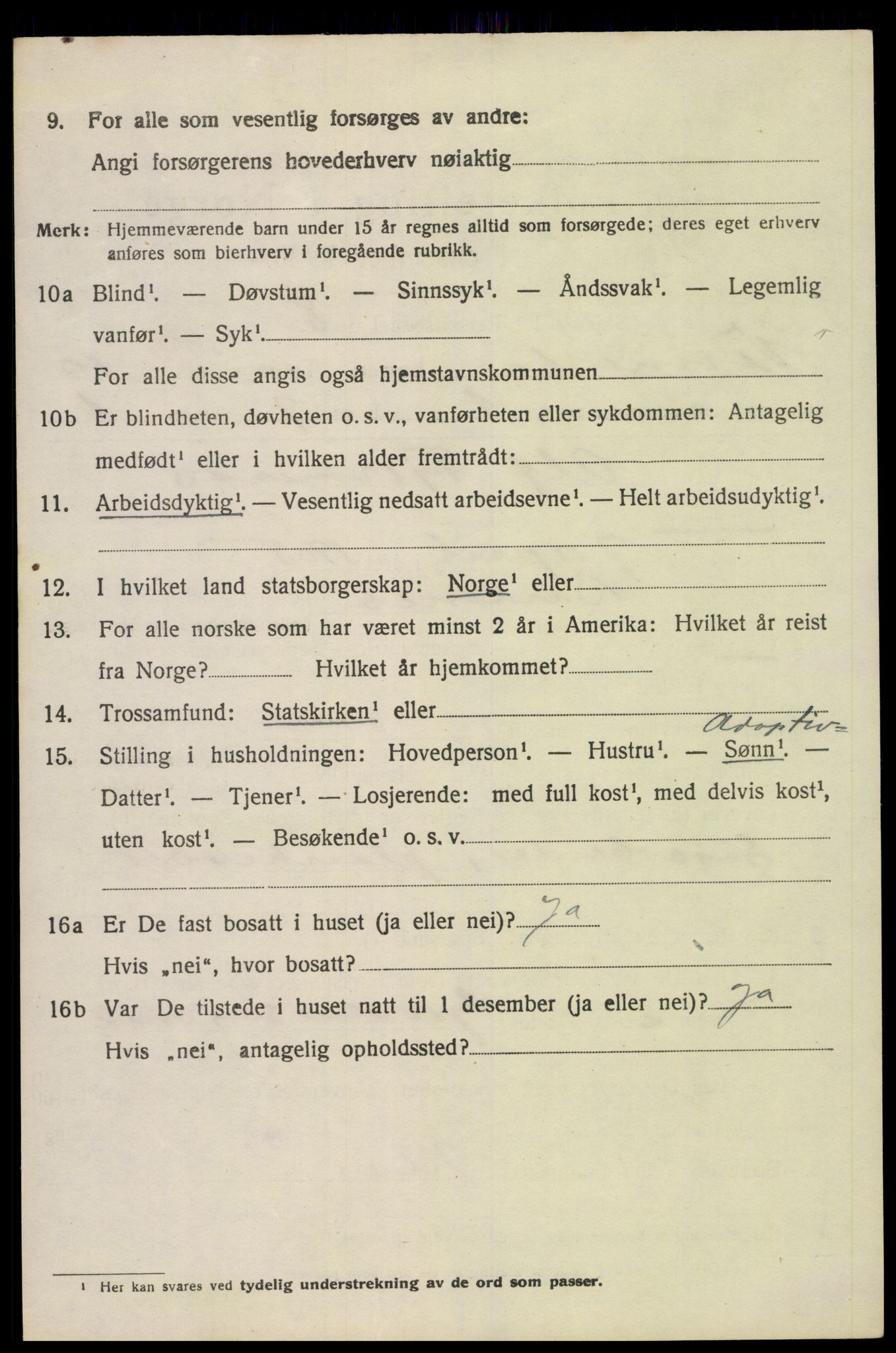 SAK, 1920 census for Vennesla, 1920, p. 6735