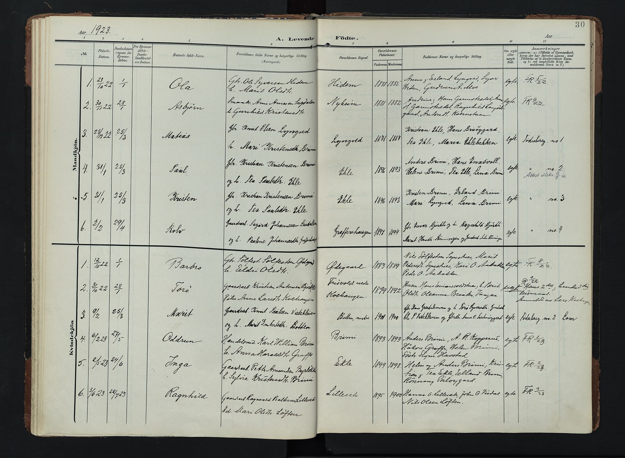 Lom prestekontor, SAH/PREST-070/K/L0011: Parish register (official) no. 11, 1904-1928, p. 30