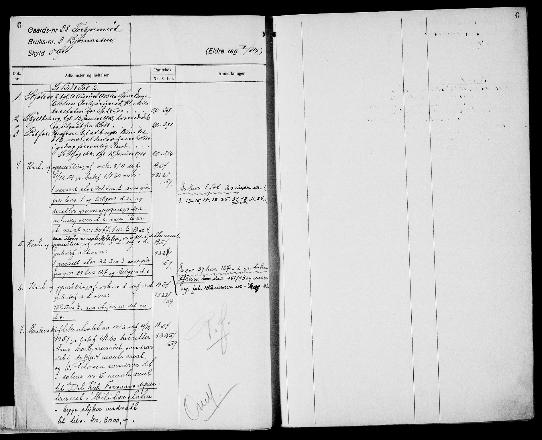 Moss sorenskriveri, SAO/A-10168: Mortgage register no. XI 6, 1834-1961, p. 6