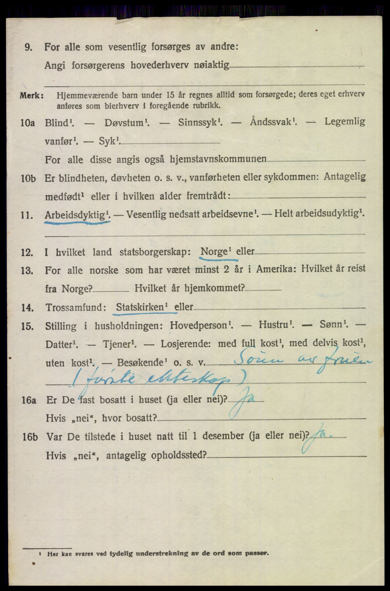 SAH, 1920 census for Elverum, 1920, p. 19273