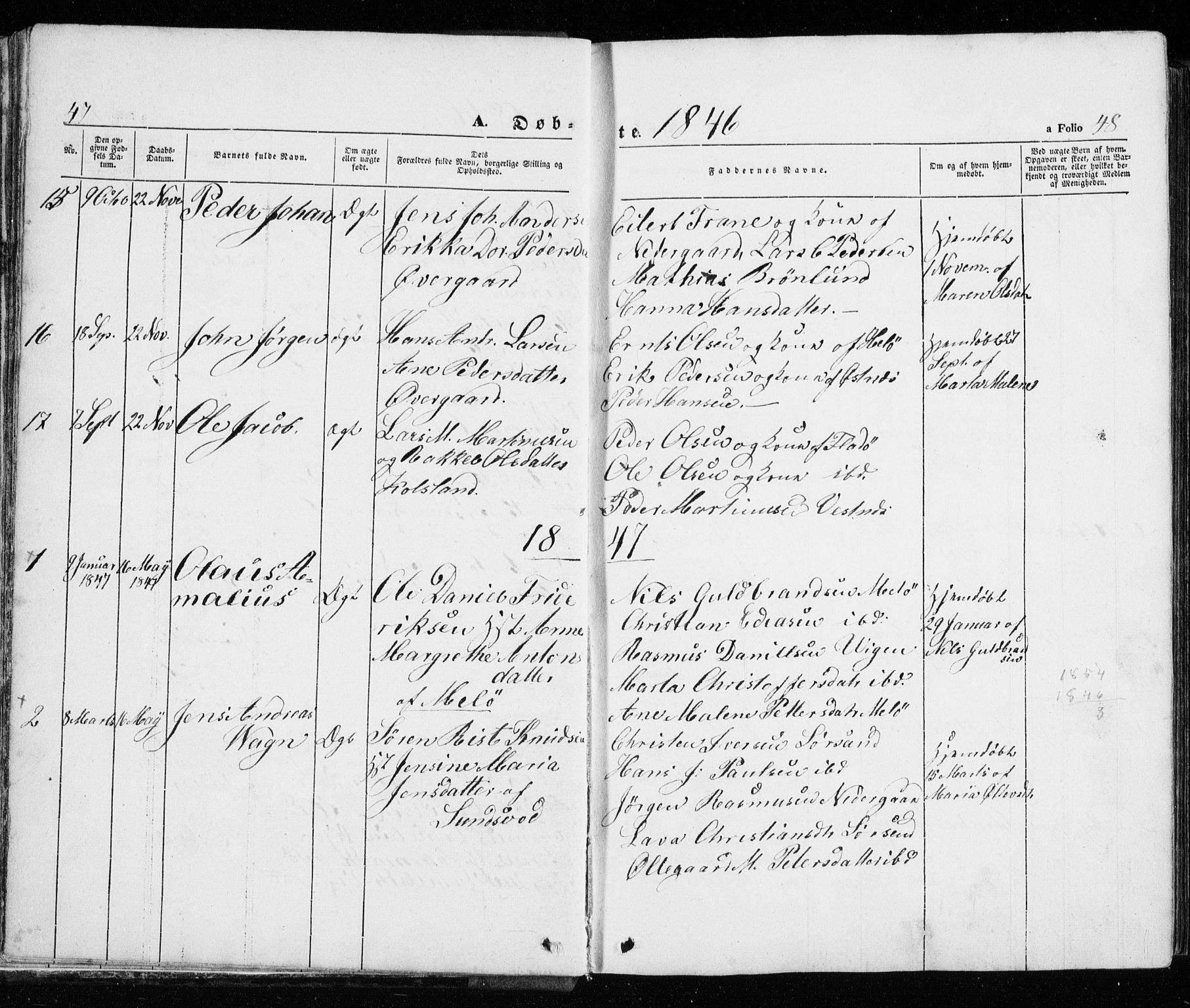 Trondenes sokneprestkontor, SATØ/S-1319/H/Ha/L0010kirke: Parish register (official) no. 10, 1840-1865, p. 47-48
