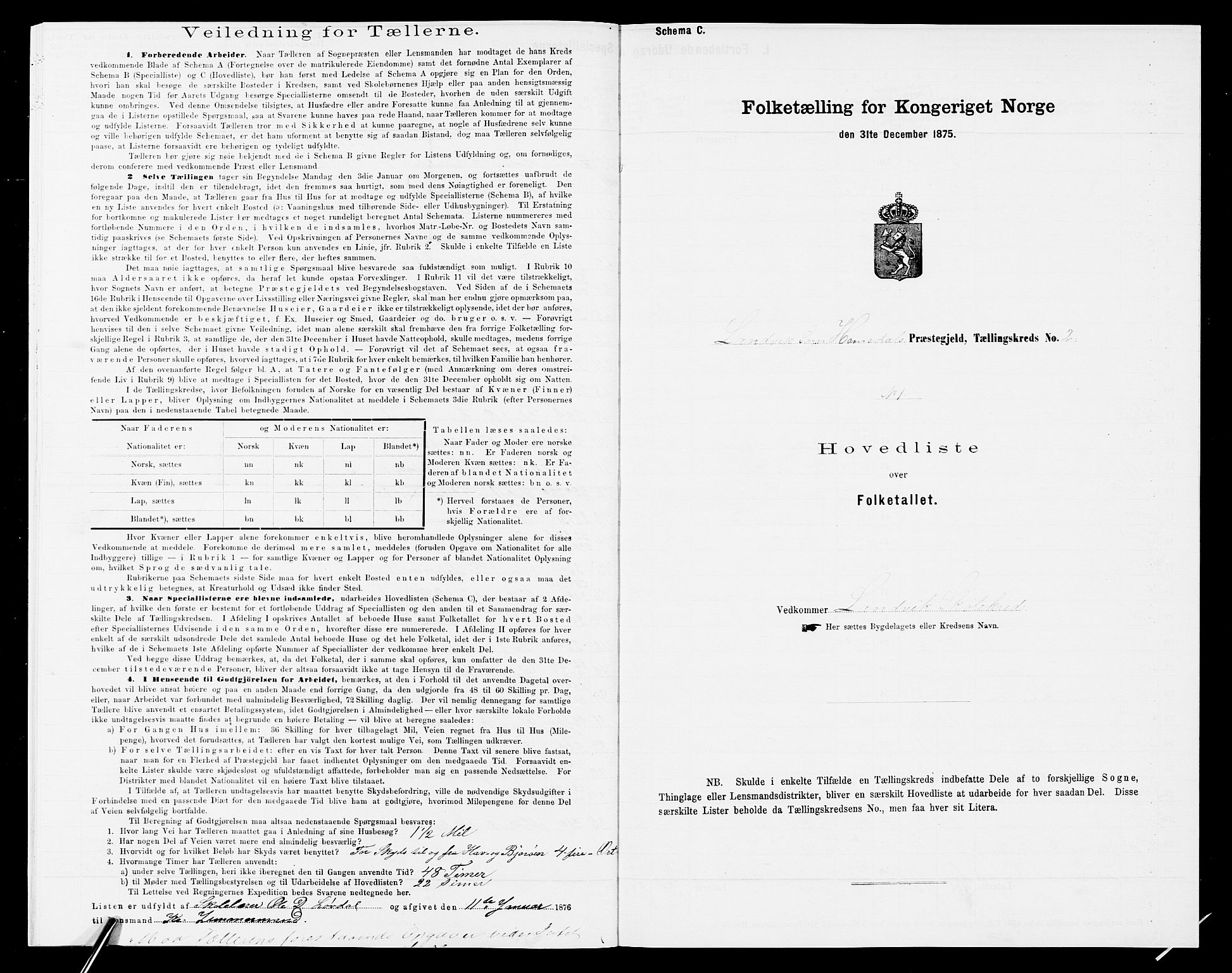 SAK, 1875 census for 0924P Homedal, 1875, p. 332