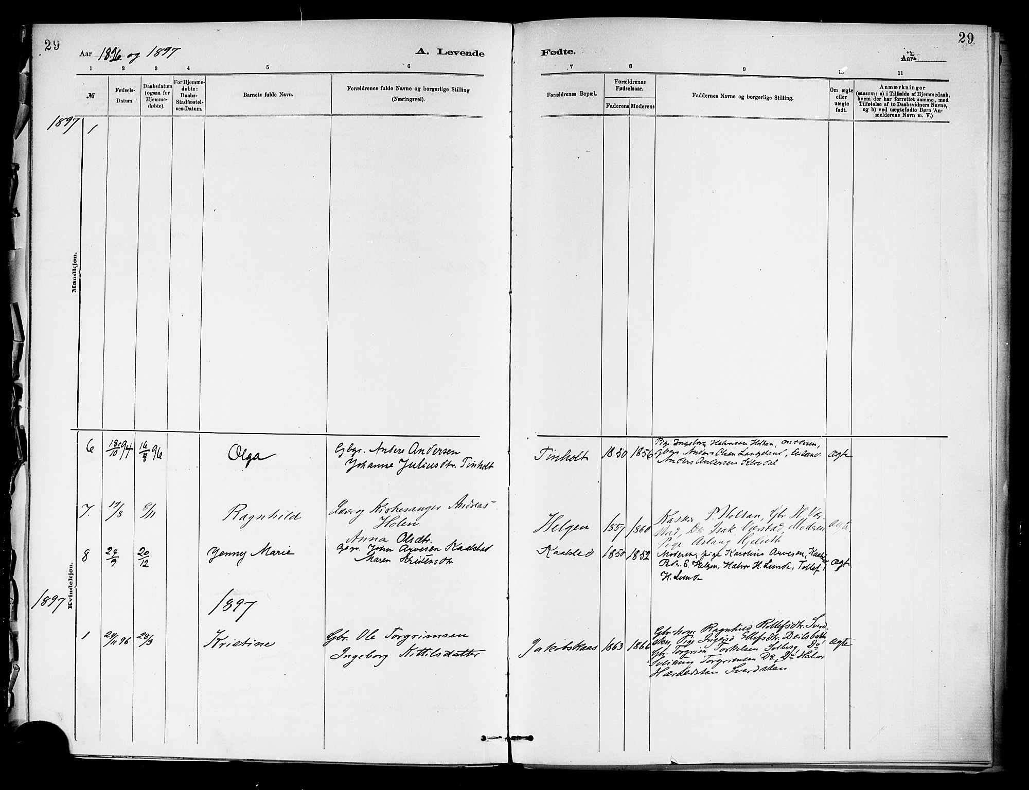 Holla kirkebøker, SAKO/A-272/F/Fa/L0009: Parish register (official) no. 9, 1881-1897, p. 29