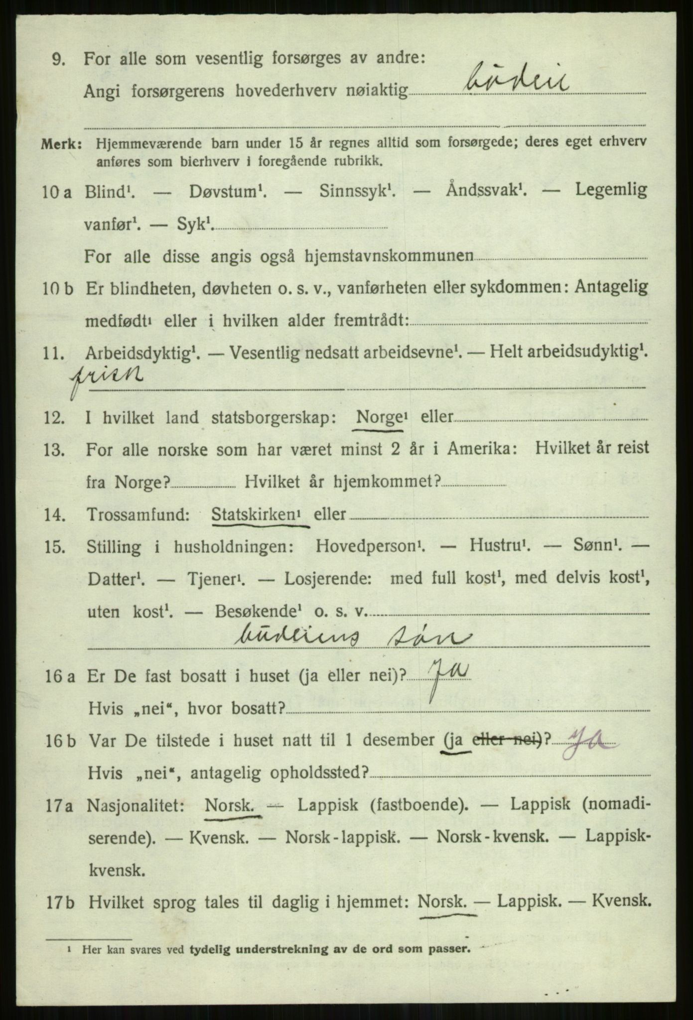 SATØ, 1920 census for Skjervøy, 1920, p. 2440