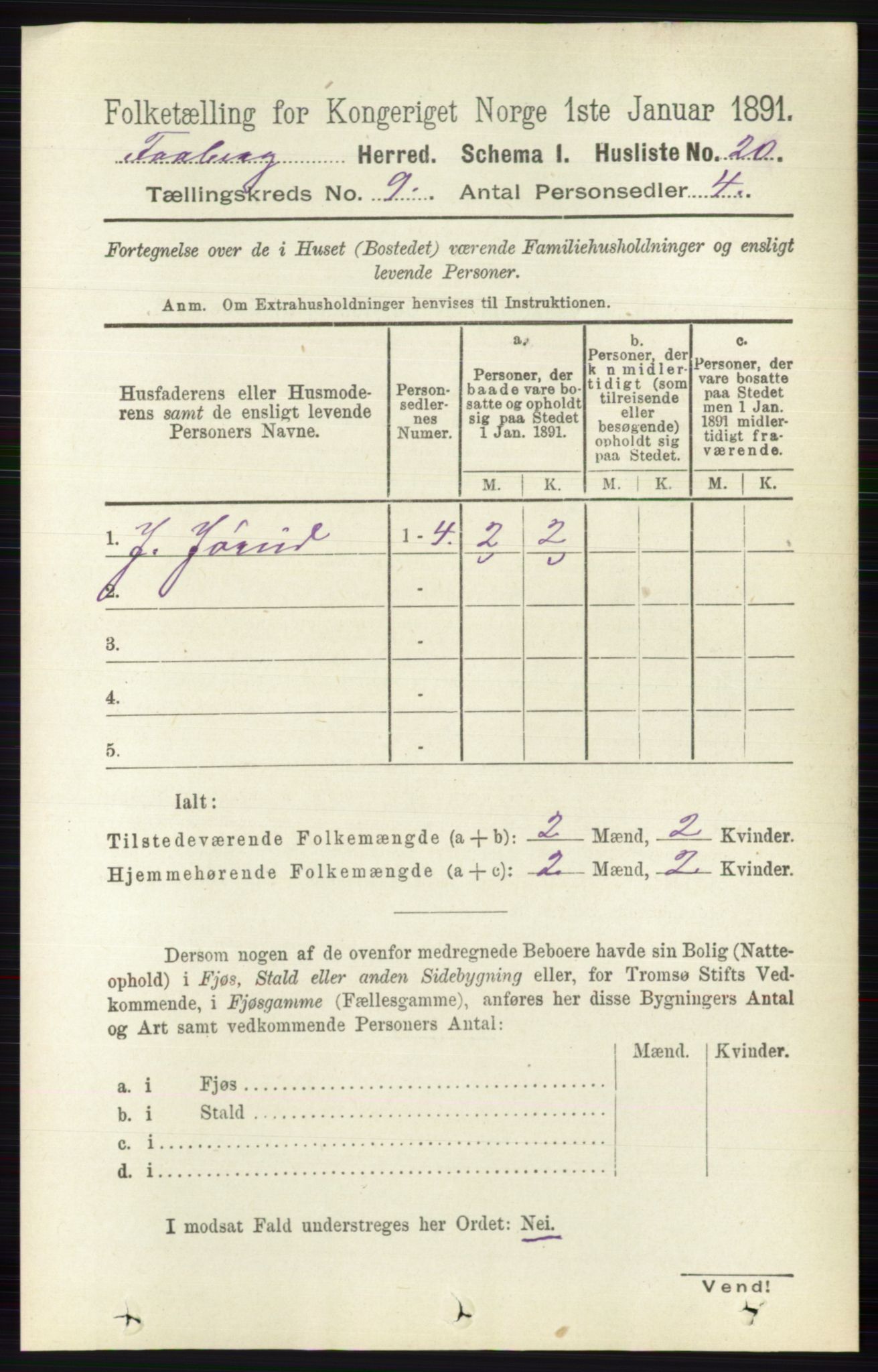 RA, 1891 census for 0524 Fåberg, 1891, p. 3868