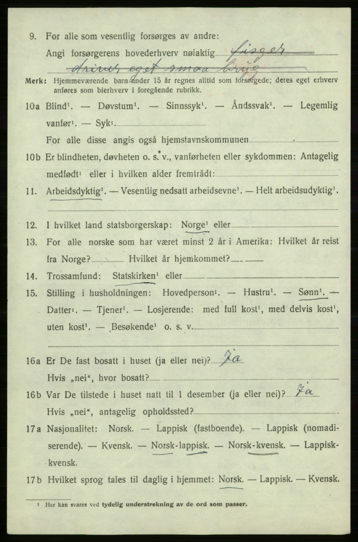 SATØ, 1920 census for Hasvik, 1920, p. 1762