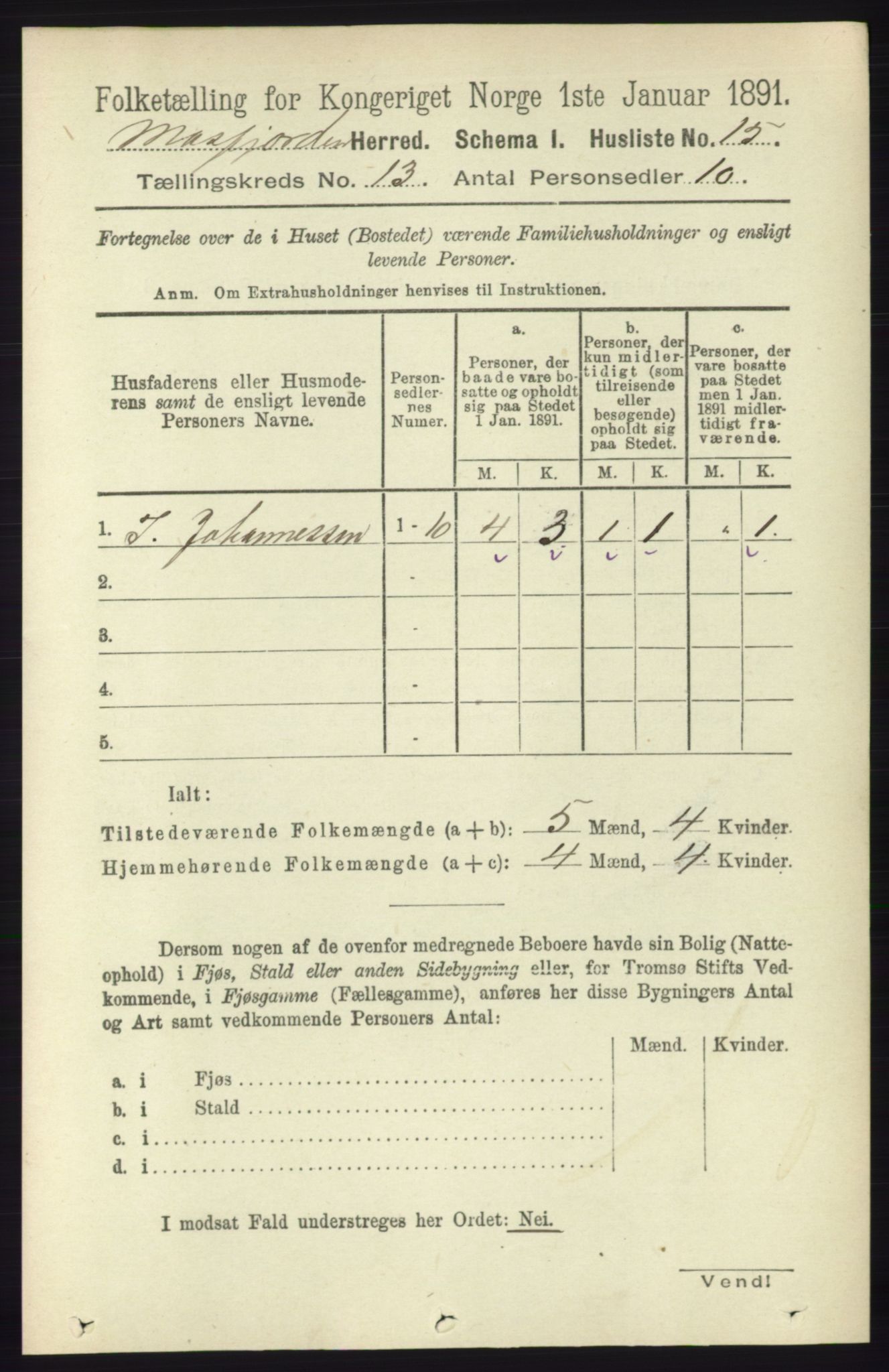 RA, 1891 census for 1266 Masfjorden, 1891, p. 2617