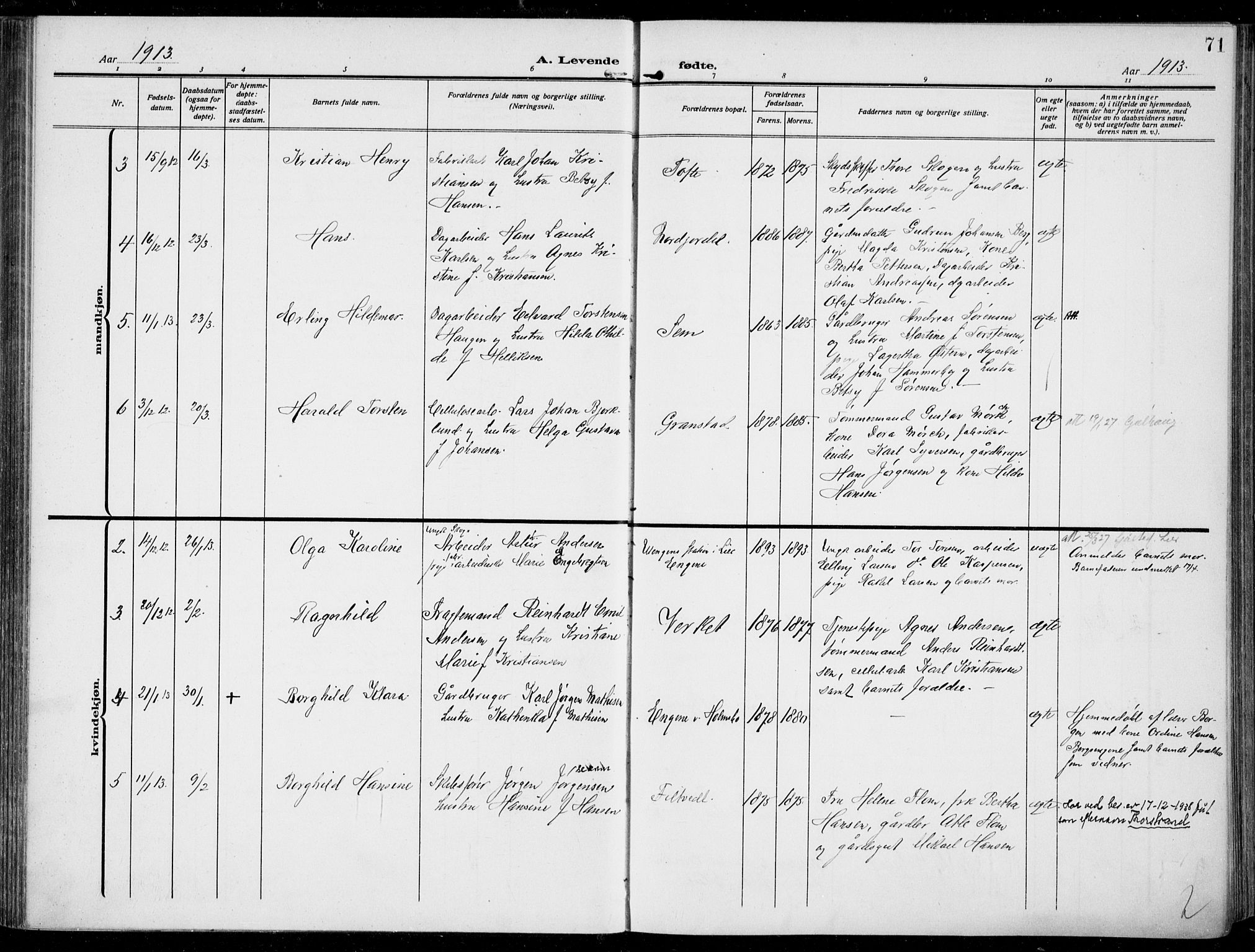 Hurum kirkebøker, AV/SAKO-A-229/F/Fa/L0016: Parish register (official) no. 16, 1899-1918, p. 71