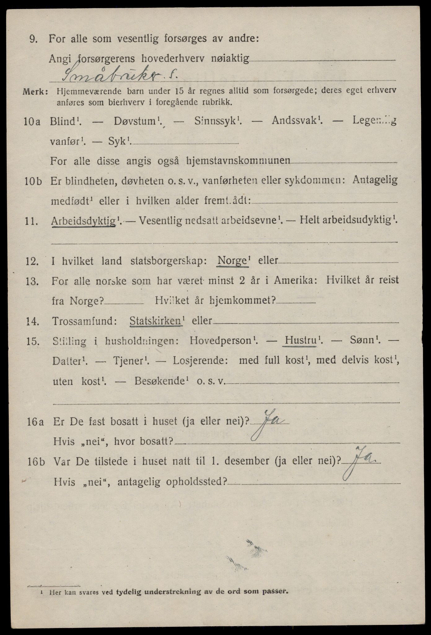 SAKO, 1920 census for Vinje, 1920, p. 3892