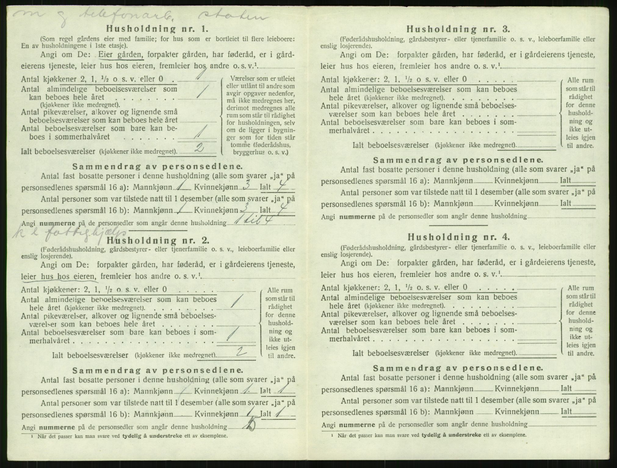 SAT, 1920 census for Bremsnes, 1920, p. 922