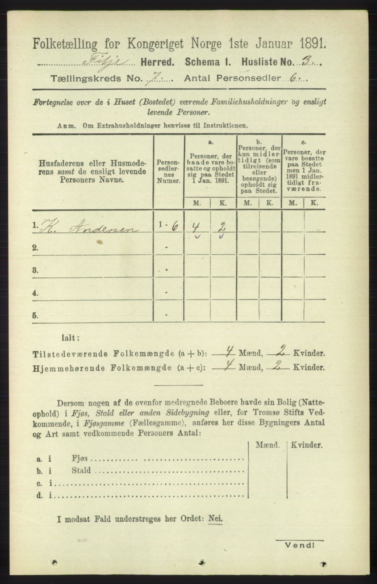 RA, 1891 census for 1222 Fitjar, 1891, p. 2748