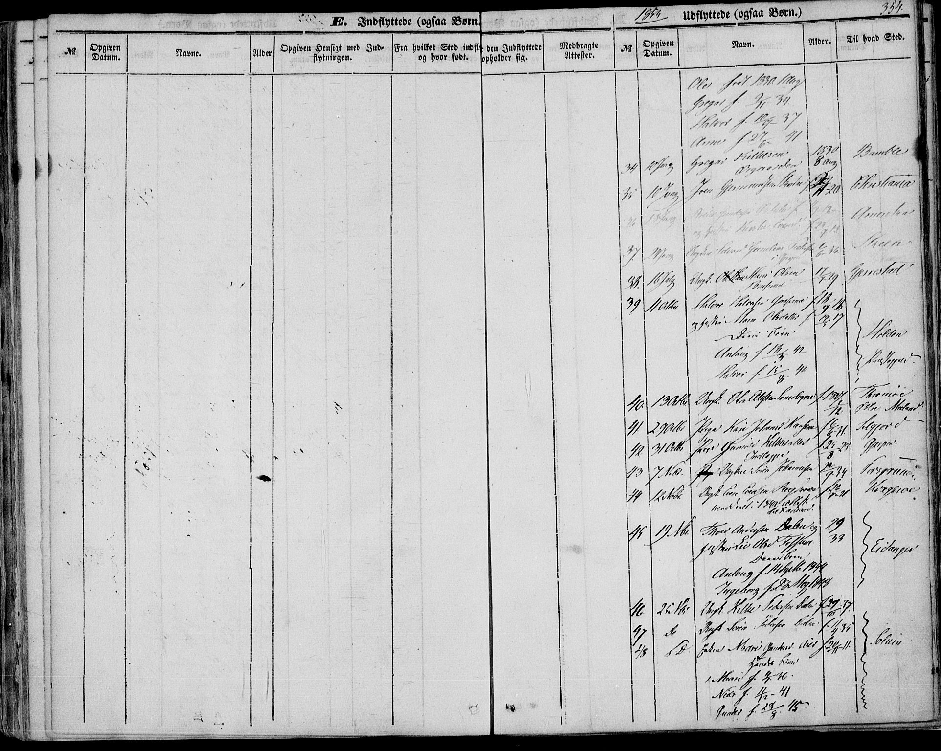 Bø kirkebøker, AV/SAKO-A-257/F/Fa/L0008: Parish register (official) no. 8, 1849-1861, p. 354