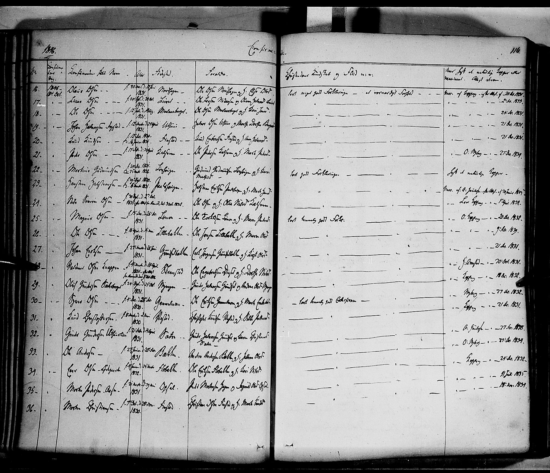 Elverum prestekontor, AV/SAH-PREST-044/H/Ha/Haa/L0009: Parish register (official) no. 9, 1843-1856, p. 116