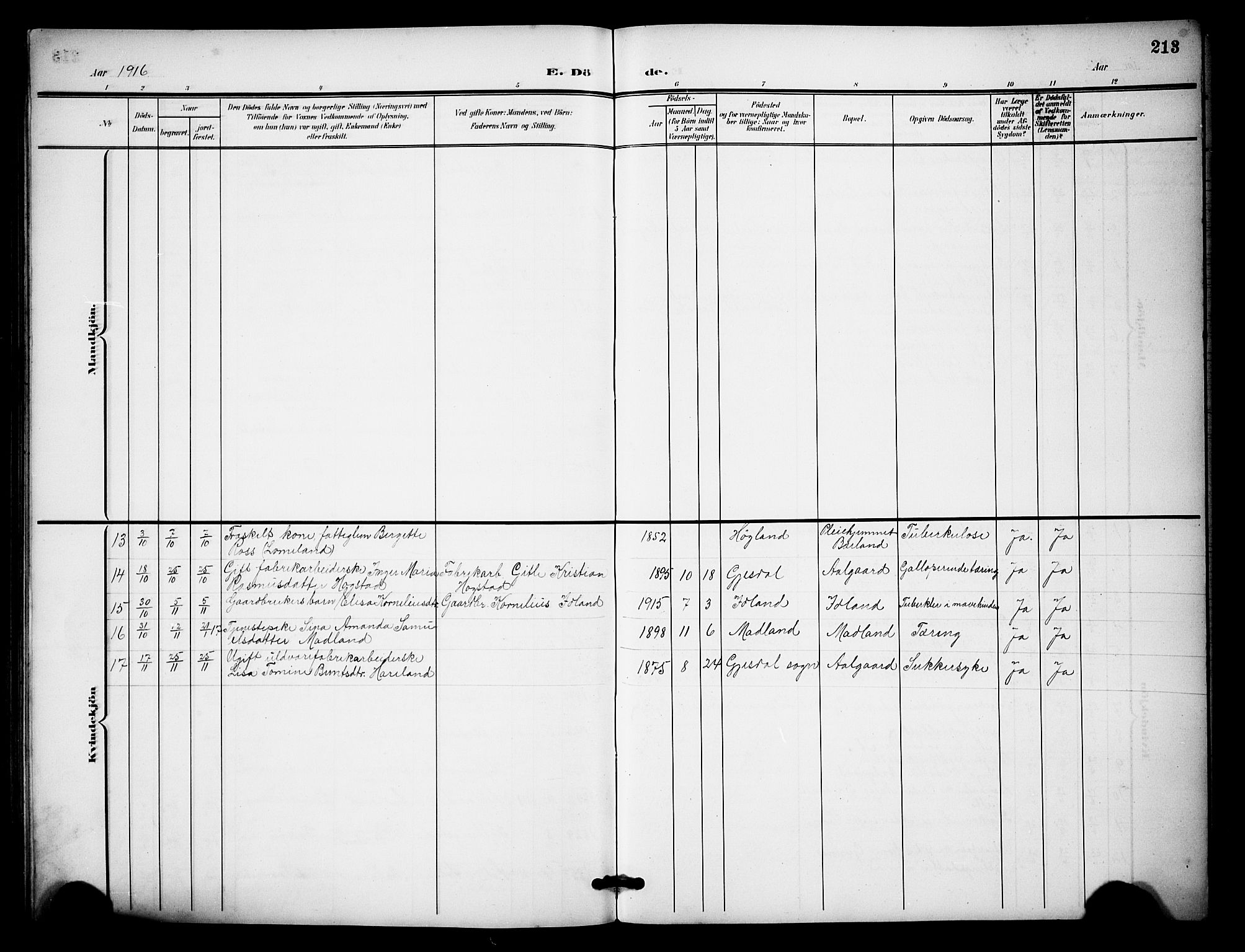 Lye sokneprestkontor, AV/SAST-A-101794/001/30BB/L0009: Parish register (copy) no. B 9, 1902-1923, p. 213