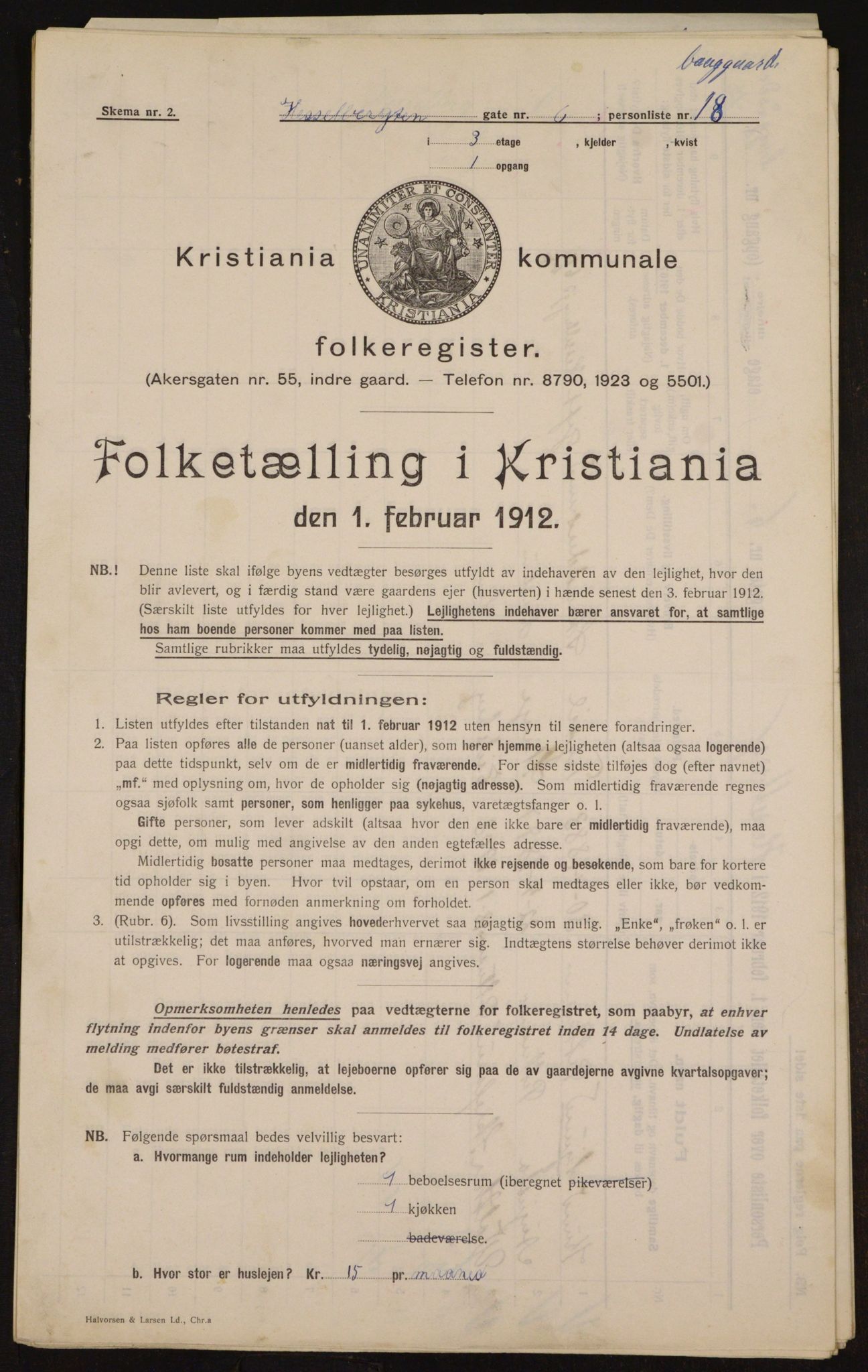 OBA, Municipal Census 1912 for Kristiania, 1912, p. 40259